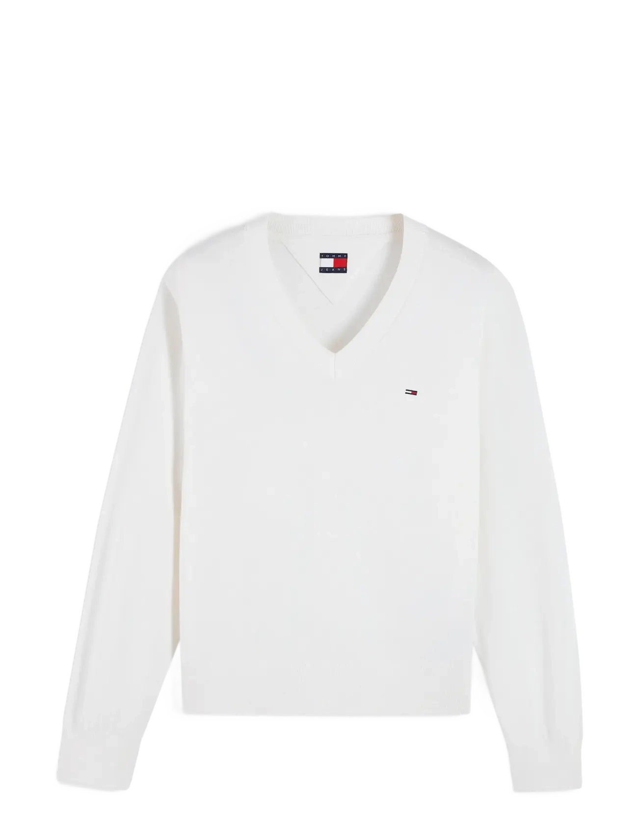 Tommy Jeans TJW ESSENTIAL VNECK SWEATER EXT - Džemperi - OFF WHITE / white