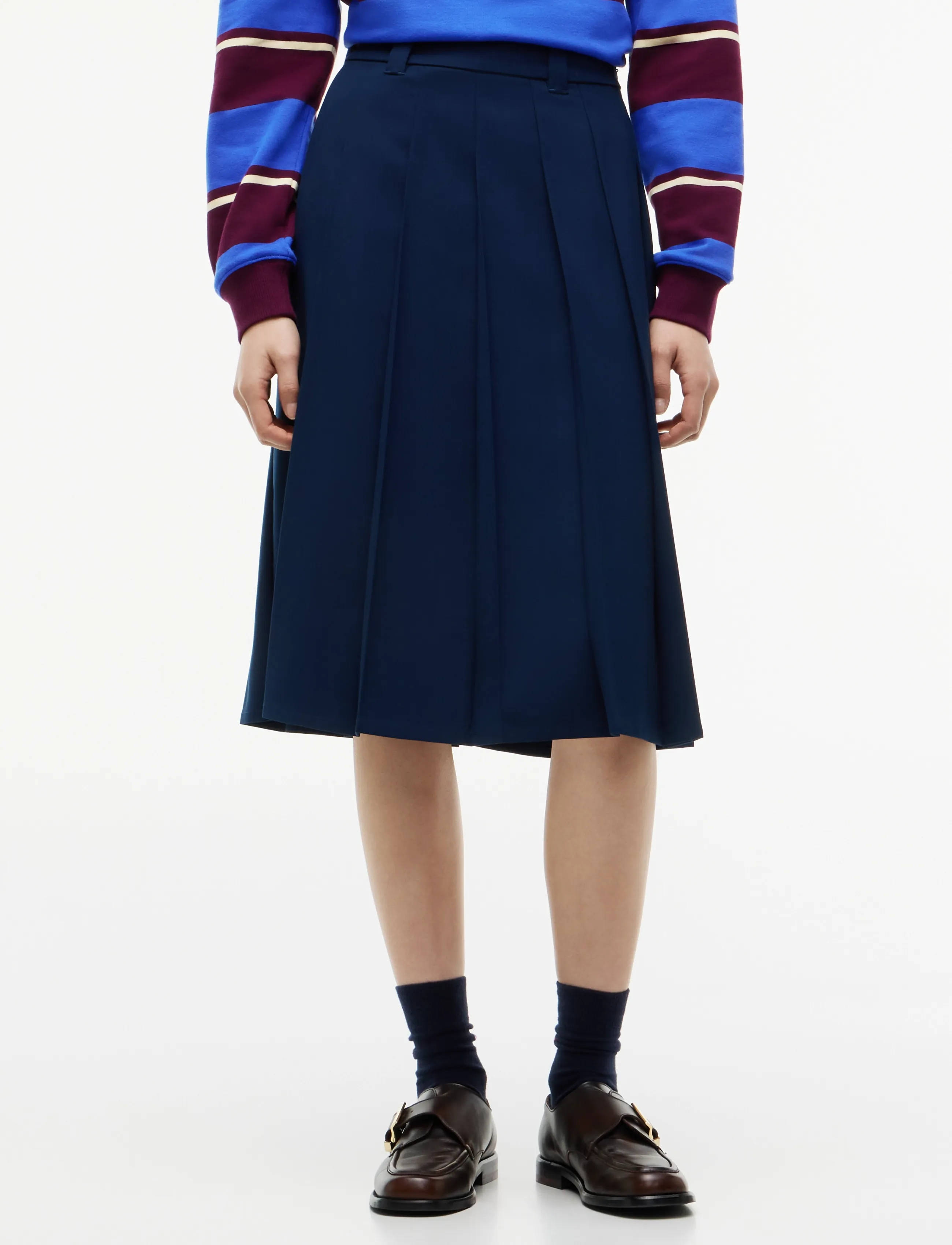 Tjw Belted Pleated Skirt
