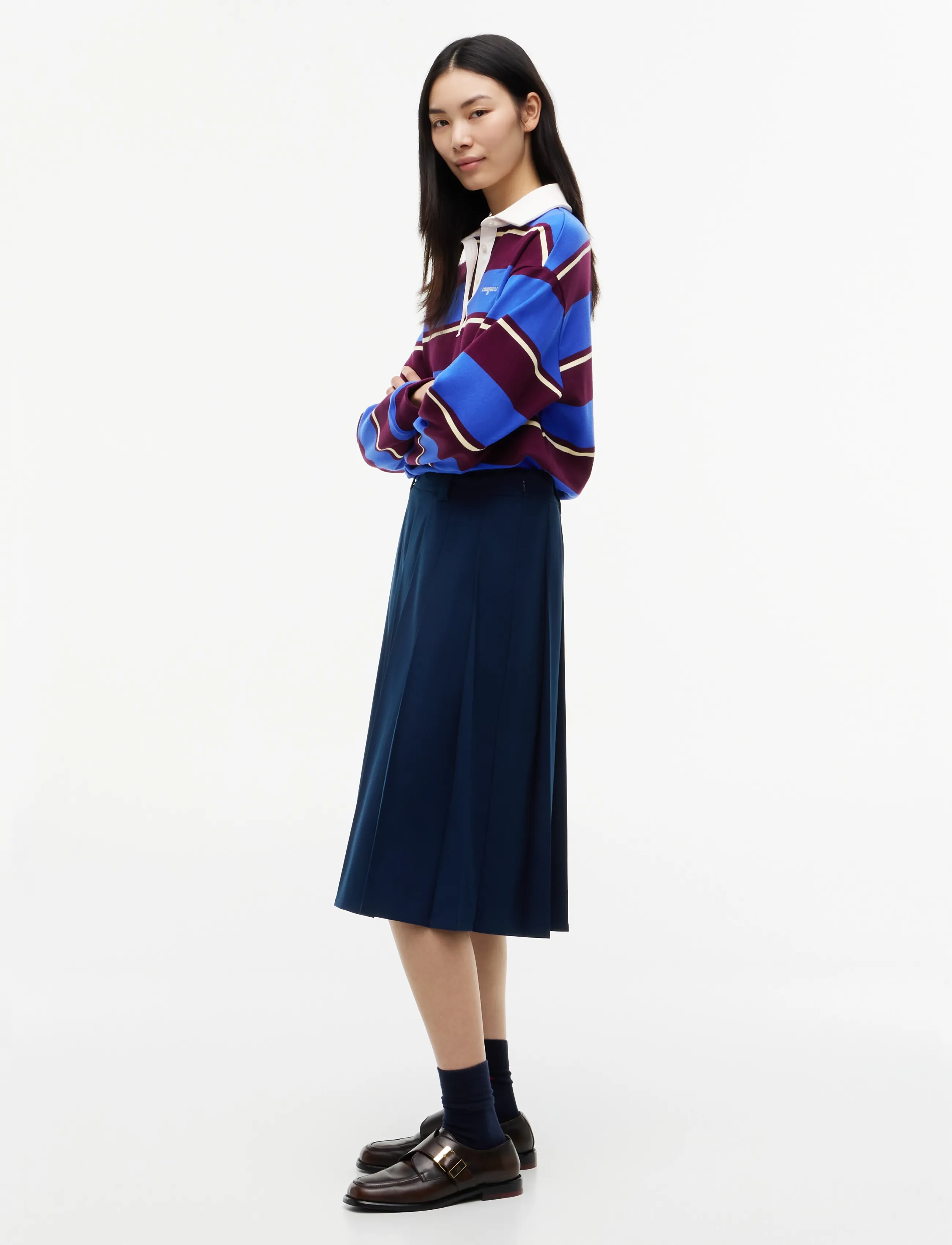 Tommy Jeans - TJW BELTED PLEATED SKIRT - faltenröcke - dark blue - 5