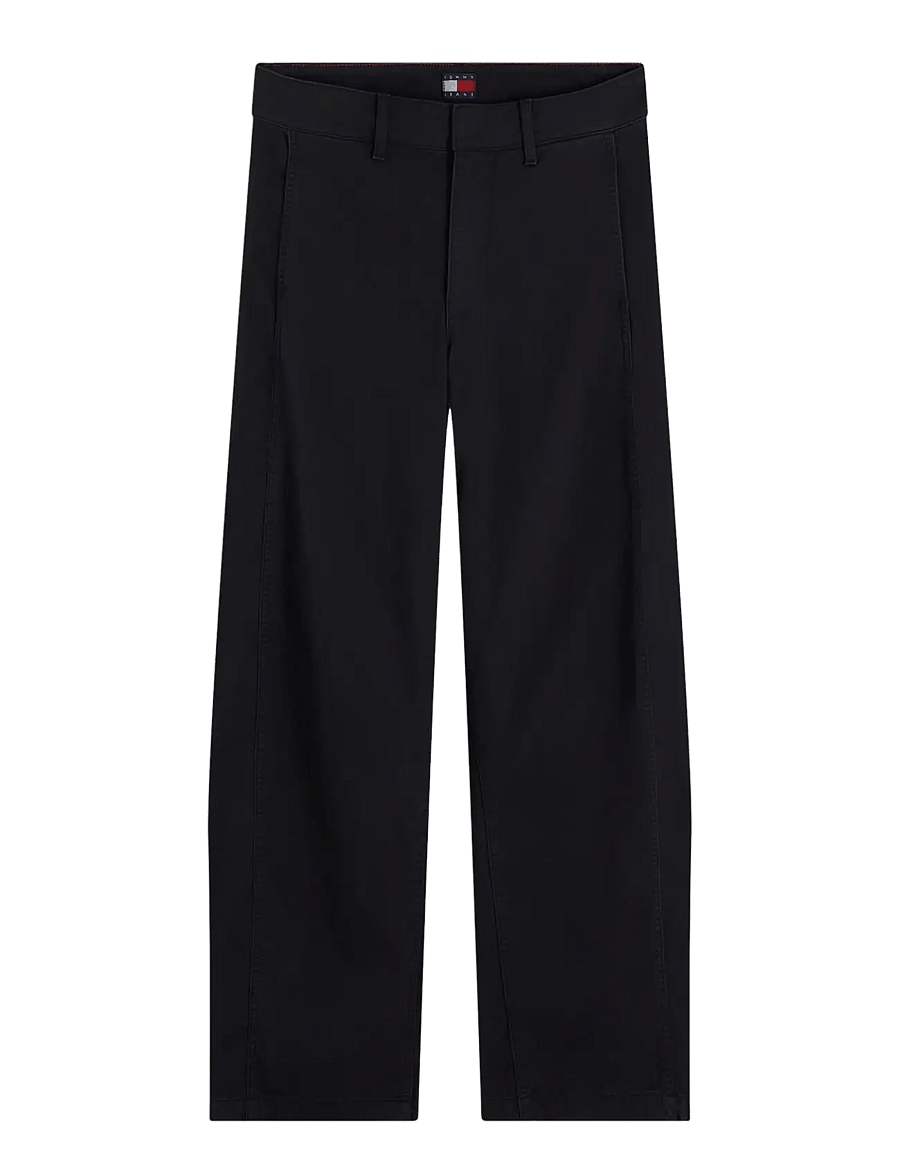 Tommy Jeans - TJW MID RISE BARREL LEG - hosen mit geradem bein - black - 1