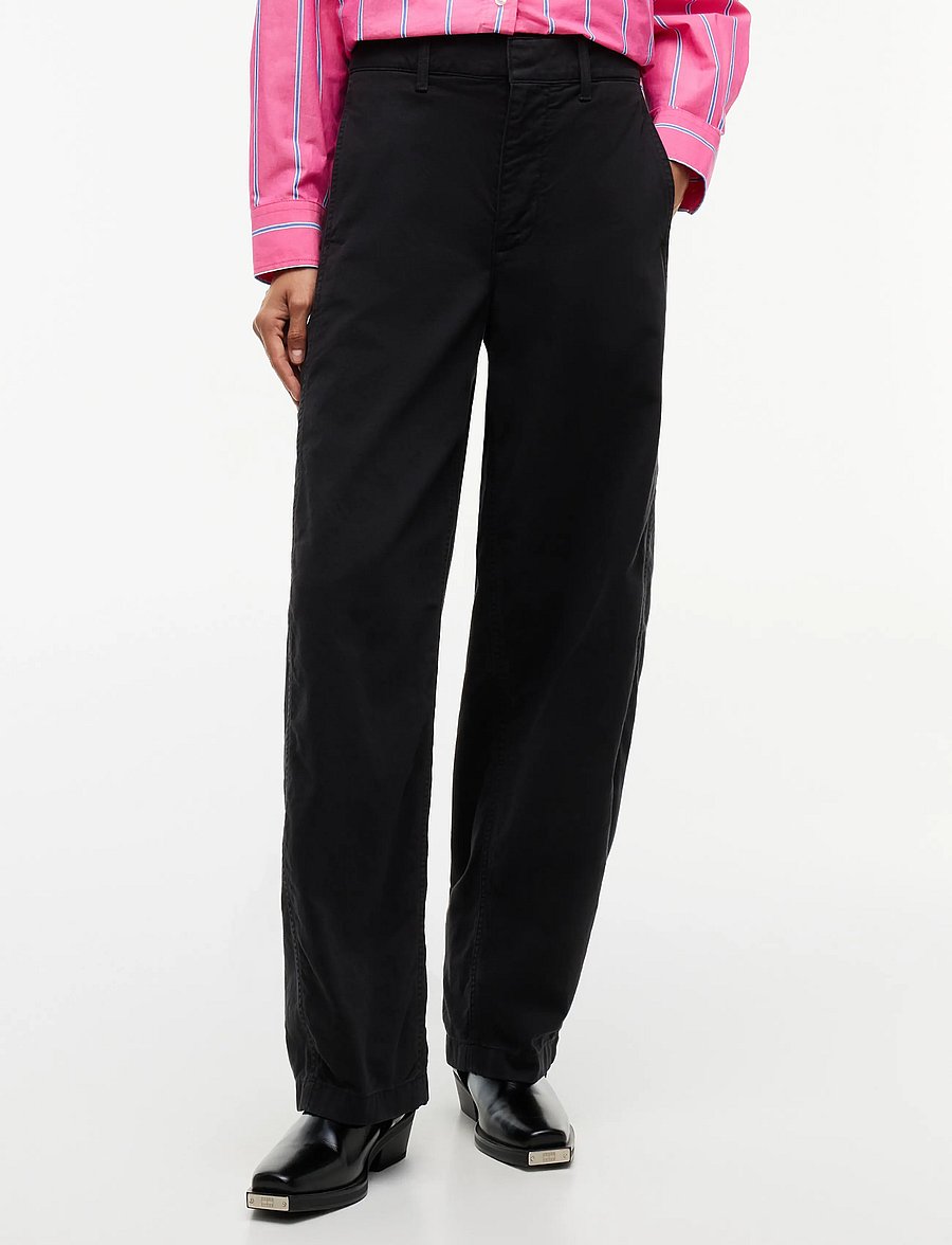 Tommy Jeans - TJW MID RISE BARREL LEG - hosen mit geradem bein - black - 0