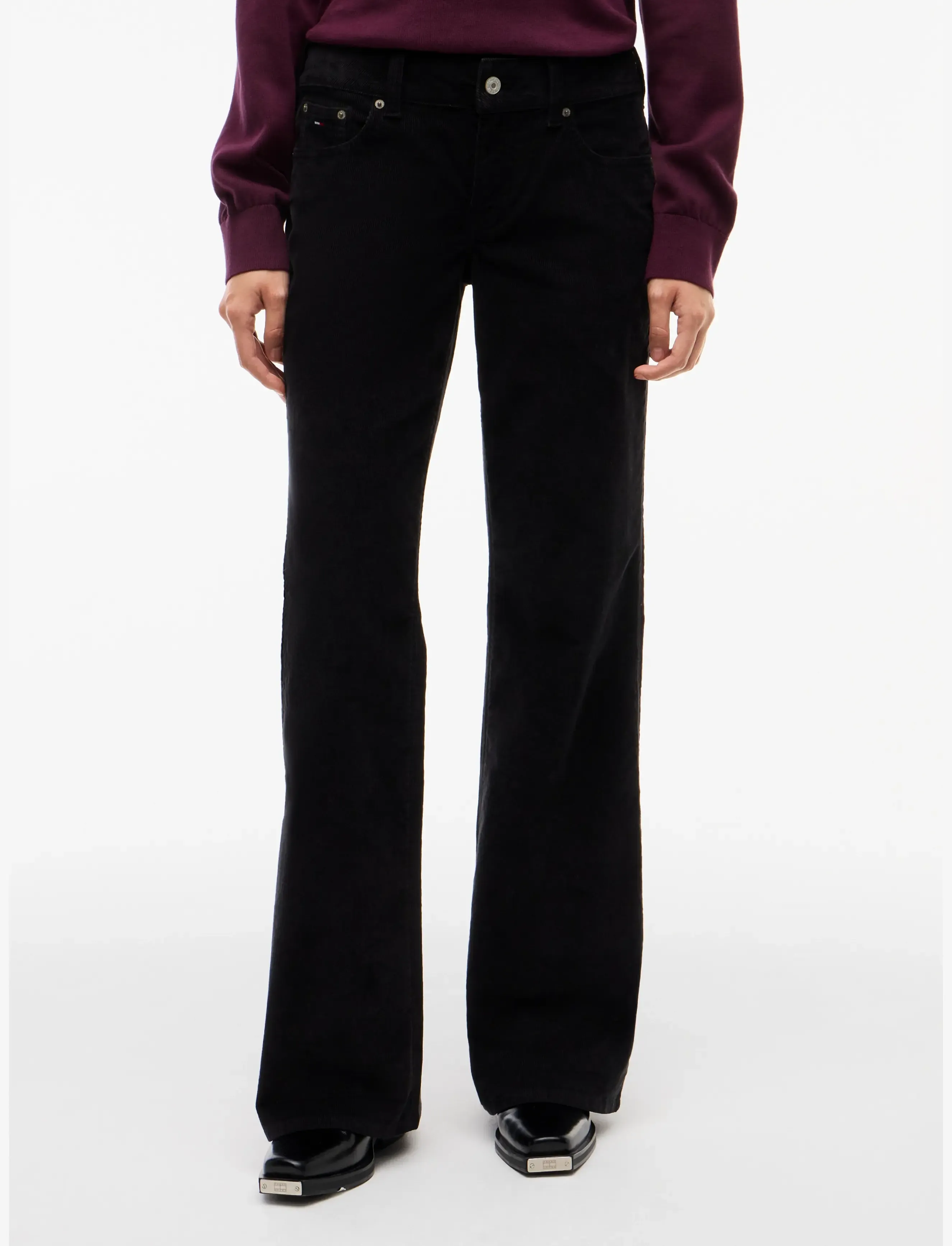 Tommy Jeans TJW LW BOOTCUT CORD PANT - Tommy Hilfiger - BLACK / black