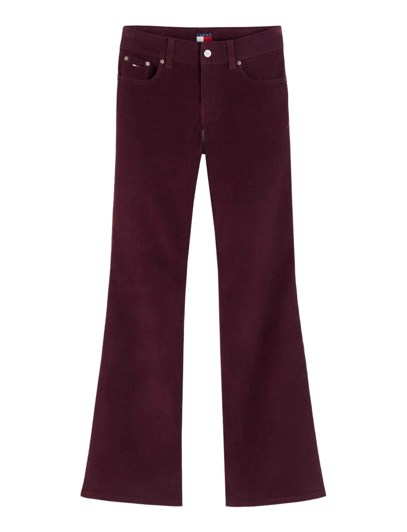 Tommy Jeans TJW LW BOOTCUT CORD PANT - Kläder - CALYPSO BERRY / burgundy