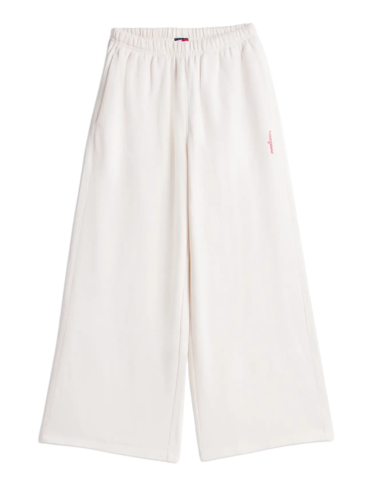 Tommy Jeans - TJW WIDE LEG SCRIPT SWEATPANTS - hverdags stil - off white - 1