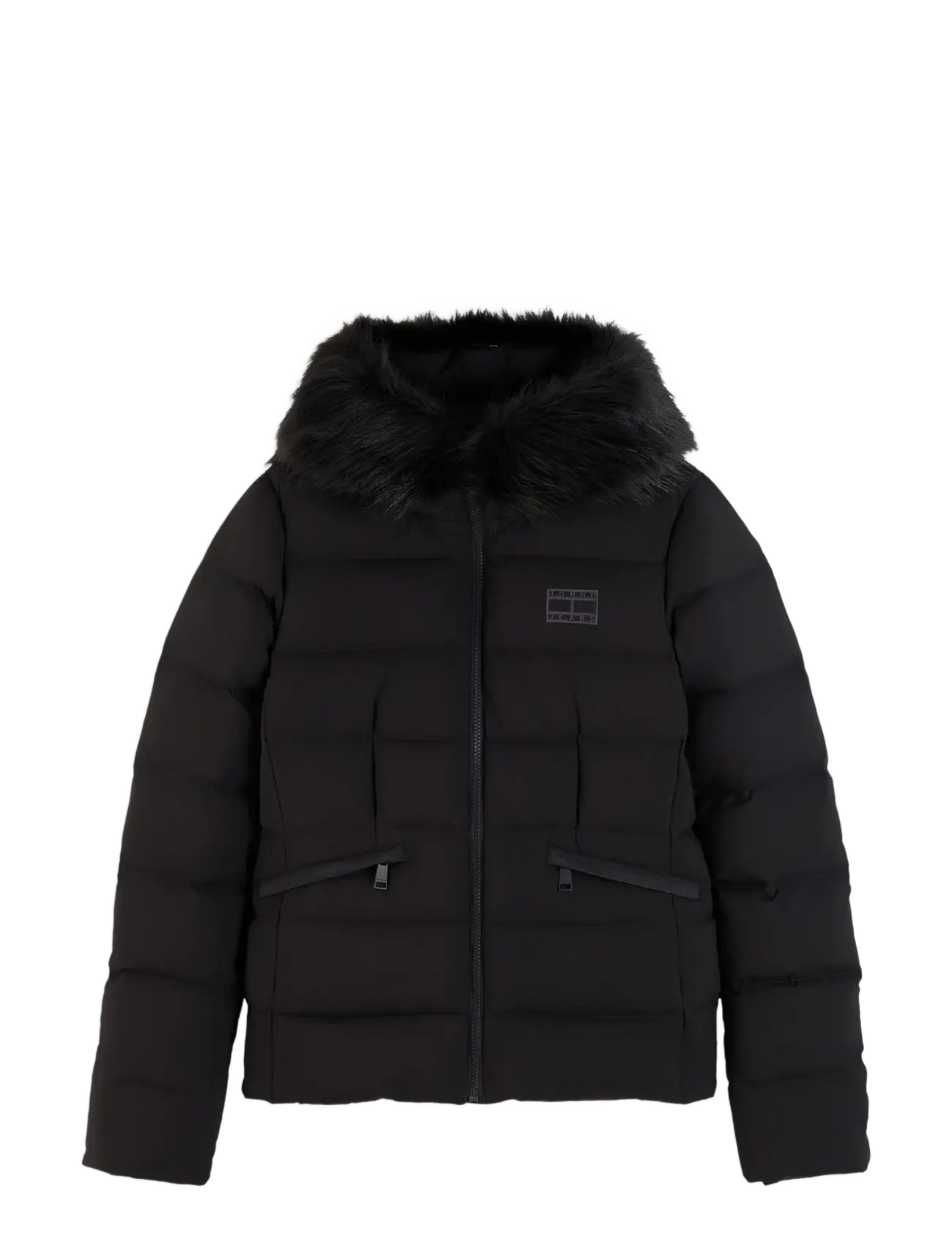 Tommy Jeans - TJW SLIM HOOD PUFFER DOWN EXT - vinterjakker - black - 1
