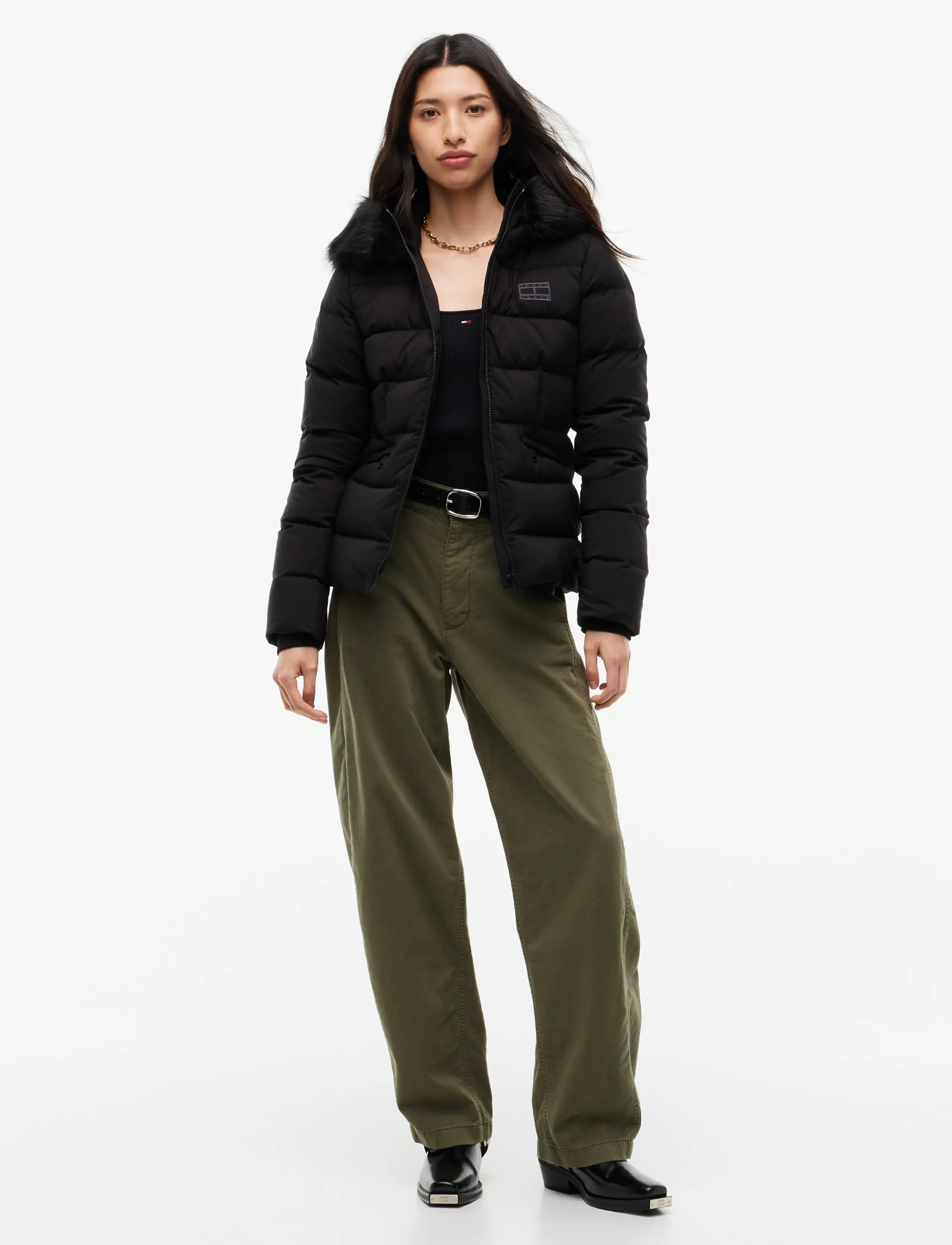 Tommy Jeans - TJW SLIM HOOD PUFFER DOWN EXT - vinterjakker - black - 4
