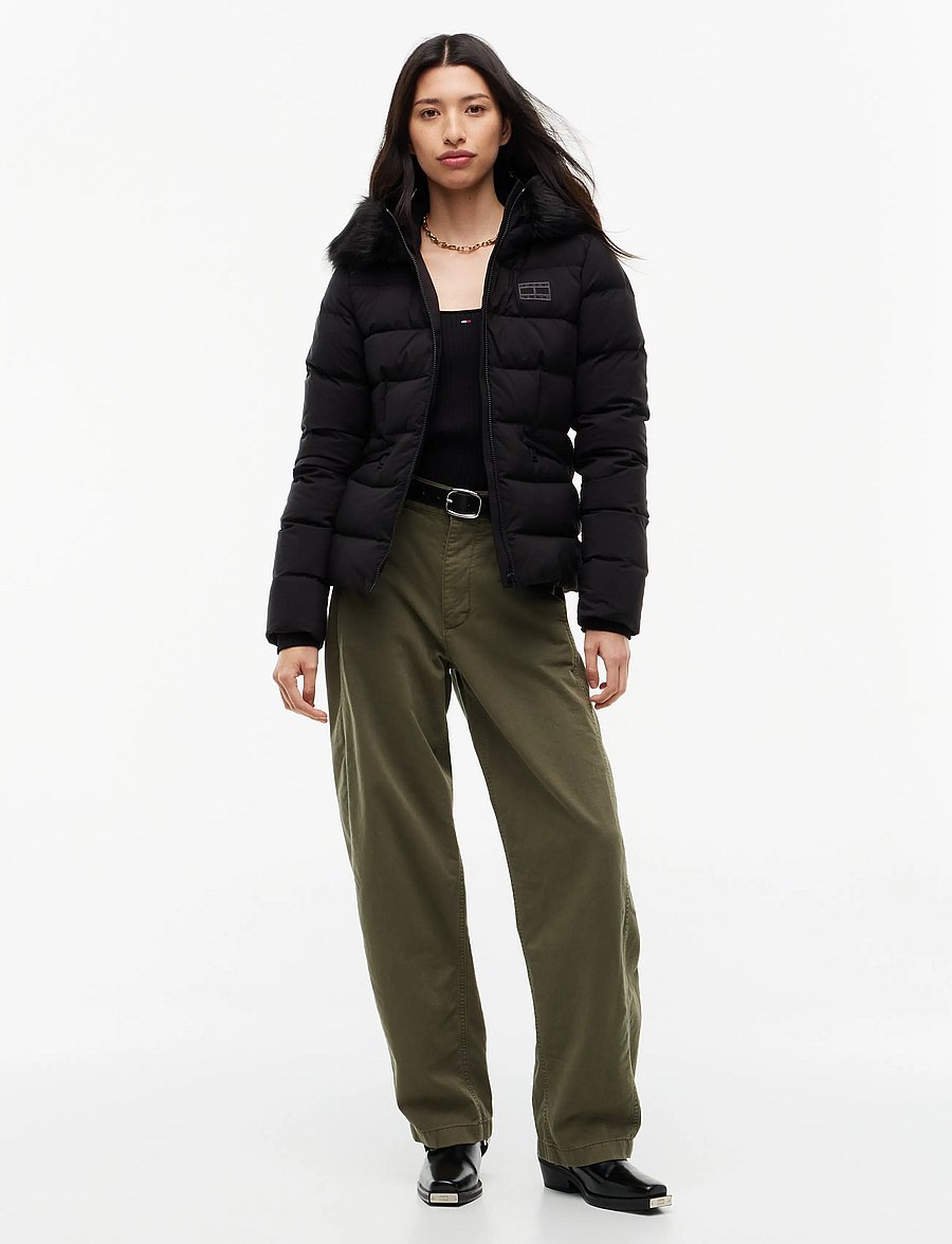 Tommy Jeans - TJW SLIM HOOD PUFFER DOWN EXT - vinterjakker - black - 4
