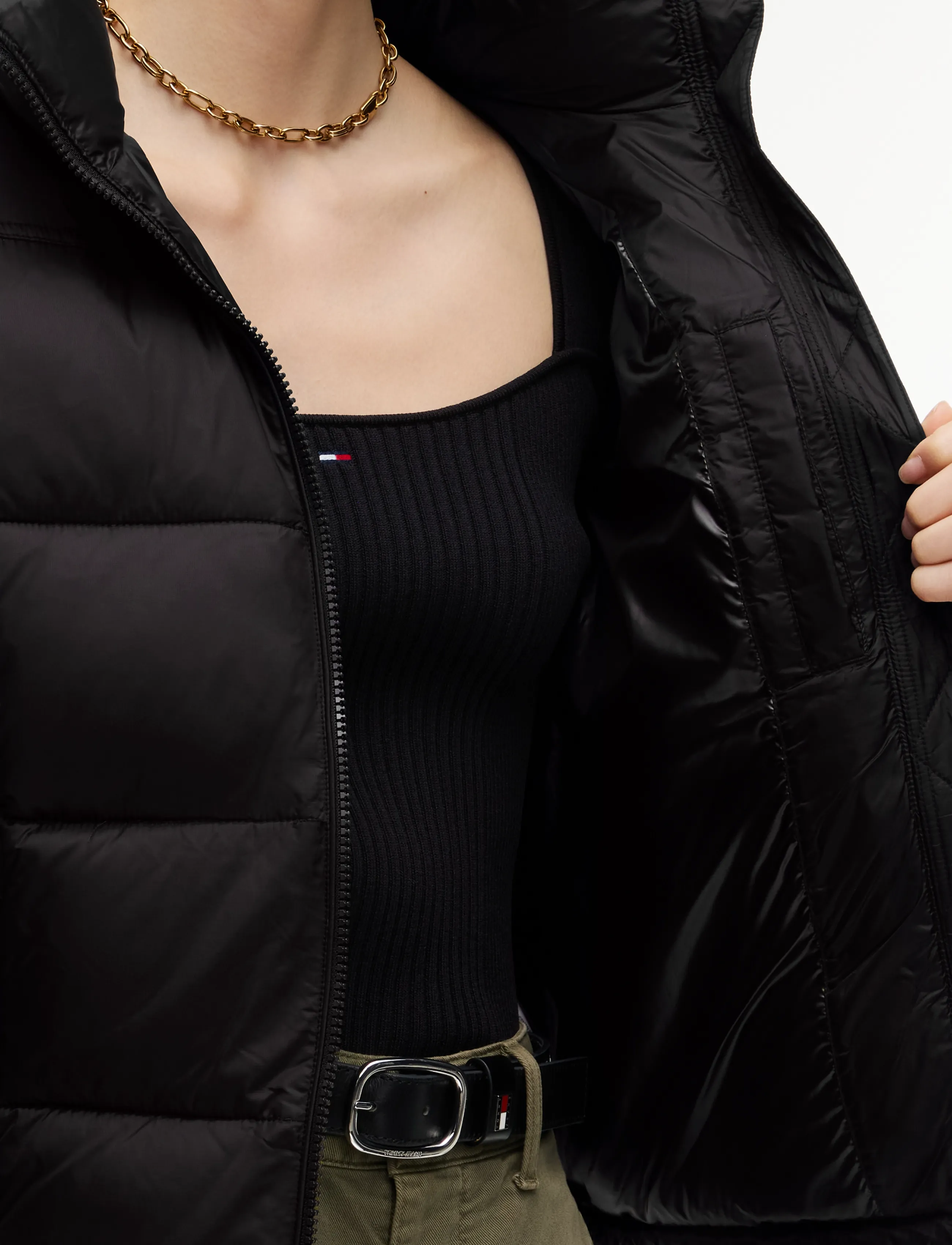 Tommy Jeans - TJW SLIM HOOD PUFFER DOWN EXT - vinterjakker - black - 5