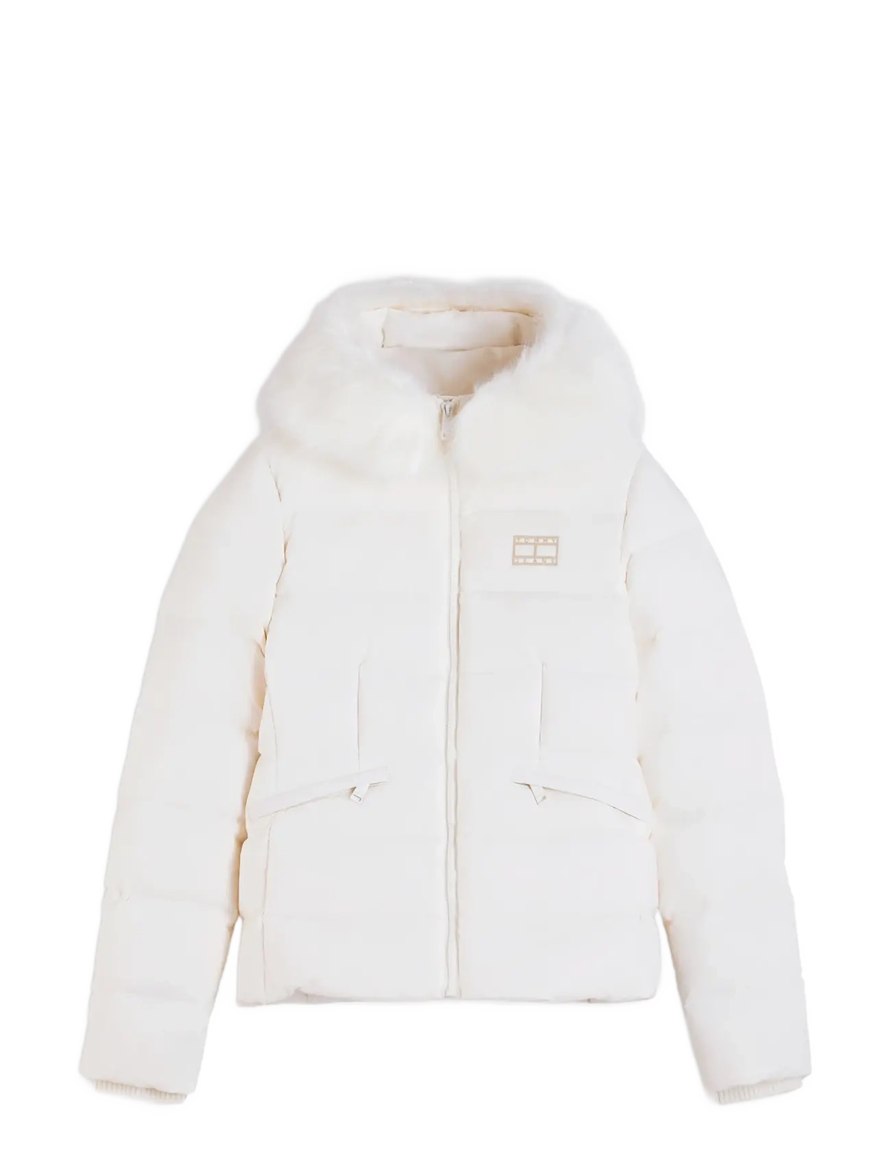 Tommy Jeans - TJW SLIM HOOD PUFFER DOWN EXT - winter jackets - off white - 1