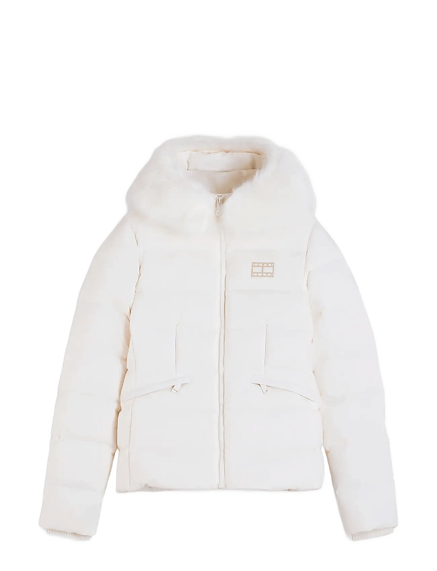 Tommy Jeans - TJW SLIM HOOD PUFFER DOWN EXT - winter jackets - off white - 1