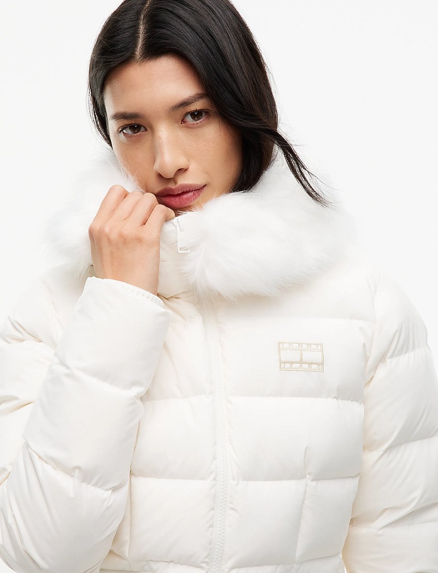 Tommy Jeans - TJW SLIM HOOD PUFFER DOWN EXT - winter jackets - off white - 3