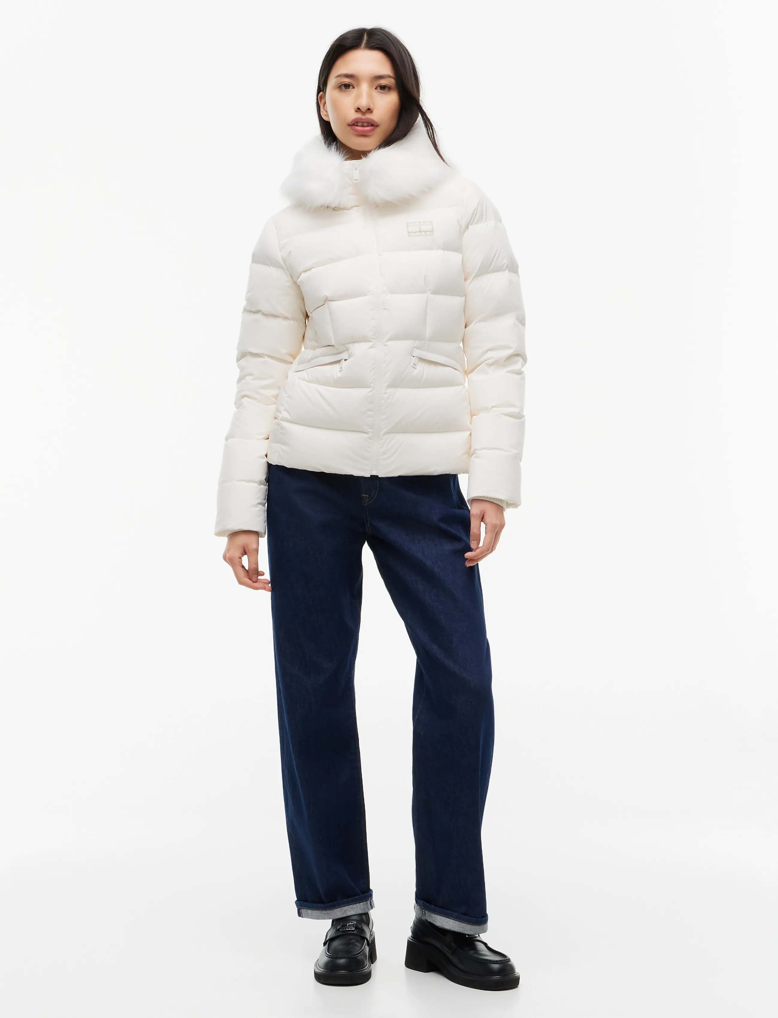 Tommy Jeans - TJW SLIM HOOD PUFFER DOWN EXT - winter jackets - off white - 4