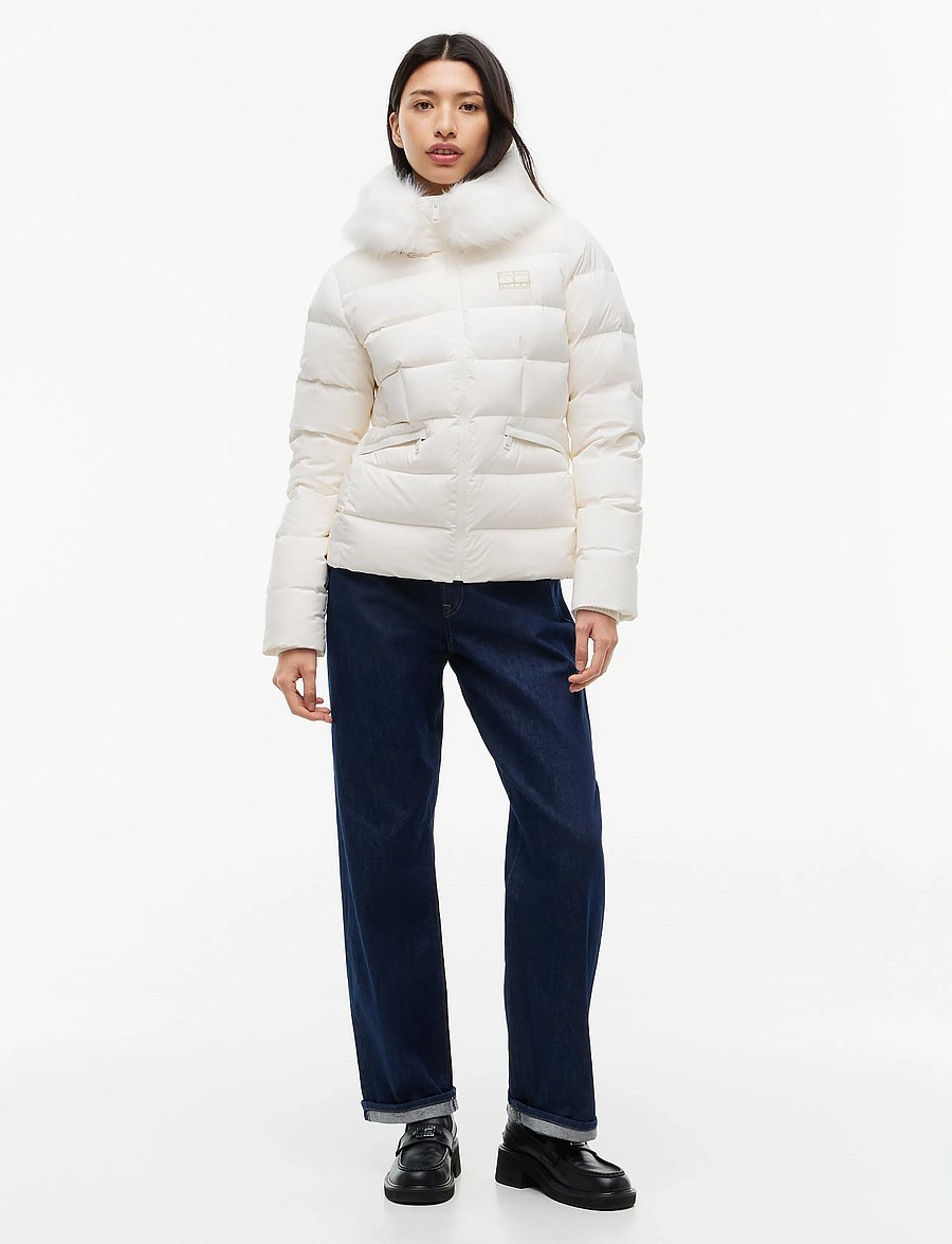 Tommy Jeans - TJW SLIM HOOD PUFFER DOWN EXT - winter jackets - off white - 4