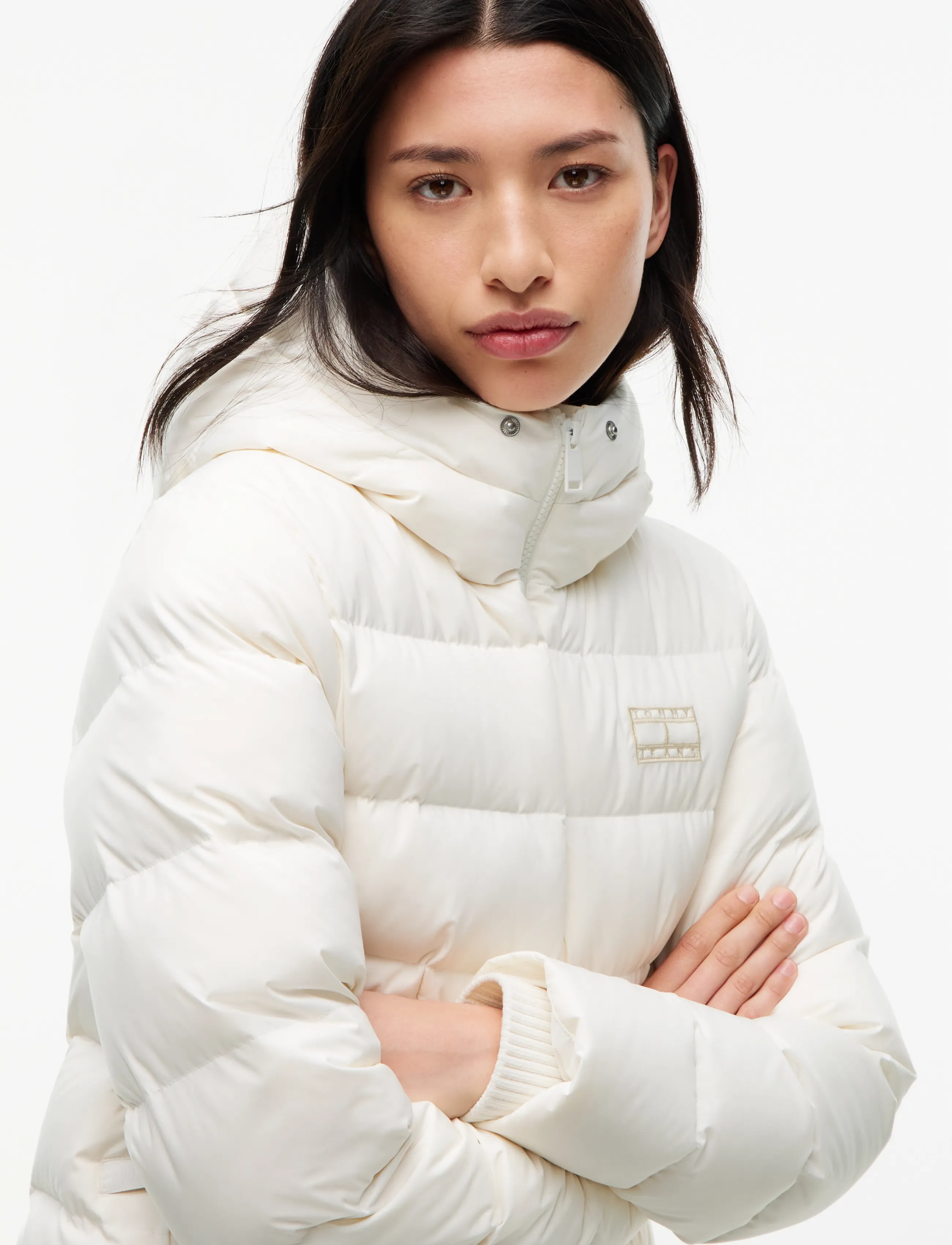 Tommy Jeans - TJW SLIM HOOD PUFFER DOWN EXT - winter jackets - off white - 5