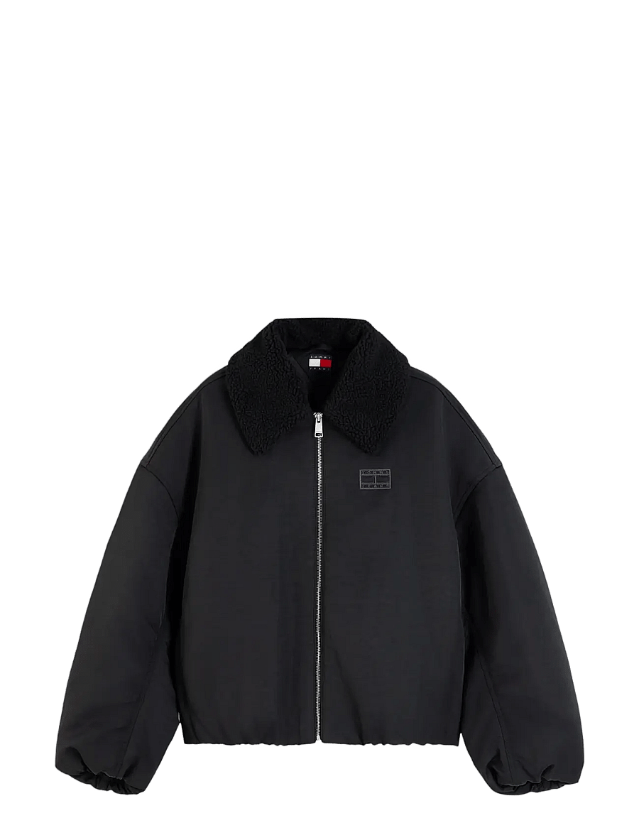 Tommy Jeans - TJW FUR COLLAR UTILITY BOMBER - forårsjakker - black - 1