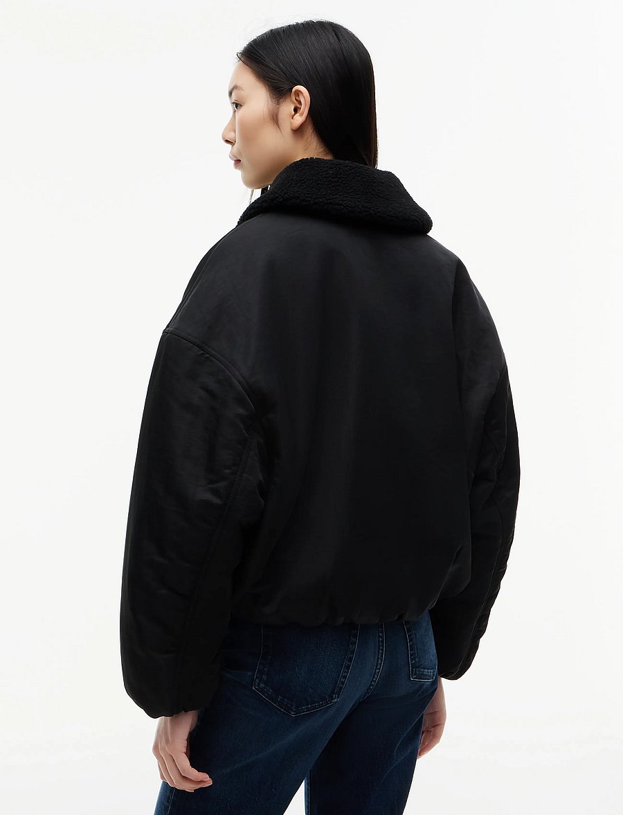 Tommy Jeans - TJW FUR COLLAR UTILITY BOMBER - forårsjakker - black - 2