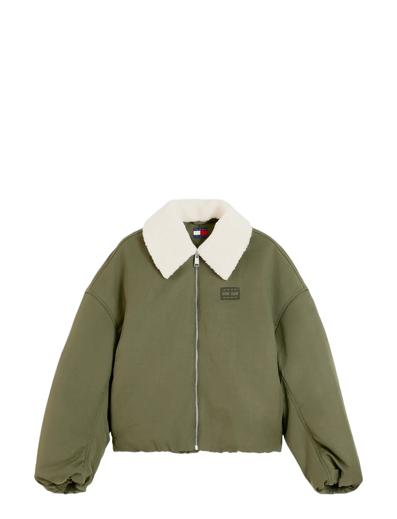 Tommy Jeans - TJW FUR COLLAR UTILITY BOMBER - frühlingsjacken - dark greenery - 1