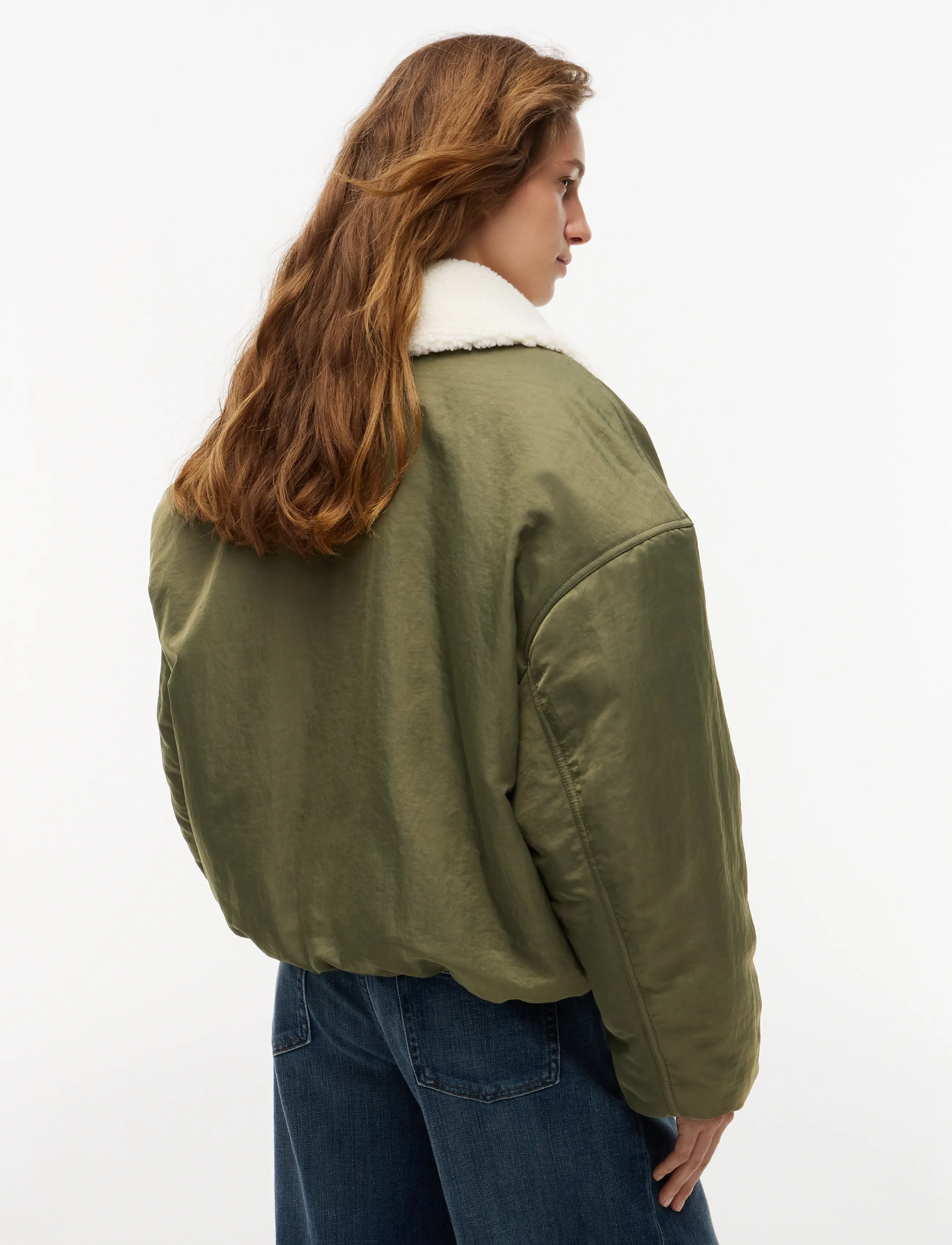 Tommy Jeans - TJW FUR COLLAR UTILITY BOMBER - frühlingsjacken - dark greenery - 2