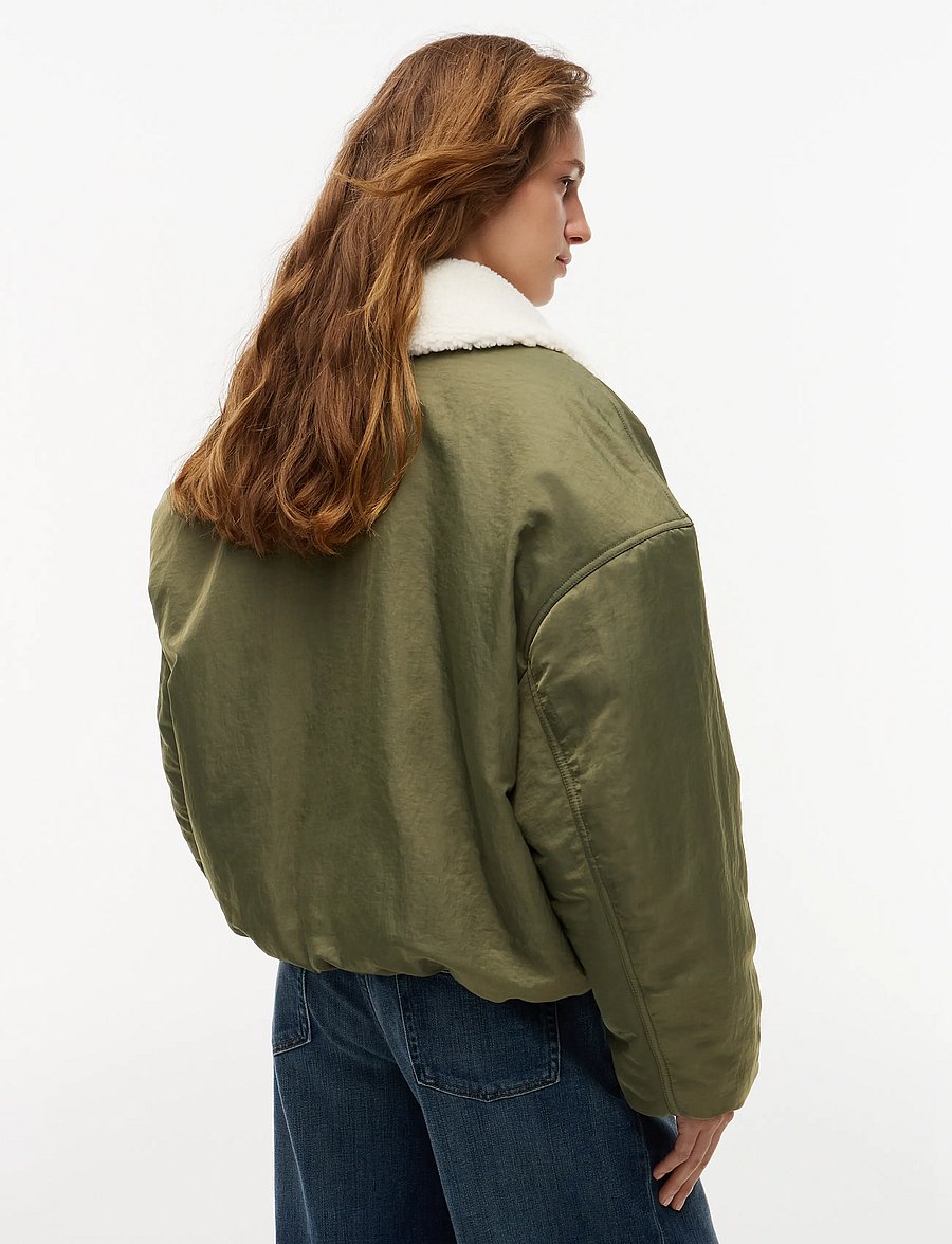 Tommy Jeans - TJW FUR COLLAR UTILITY BOMBER - frühlingsjacken - dark greenery - 2