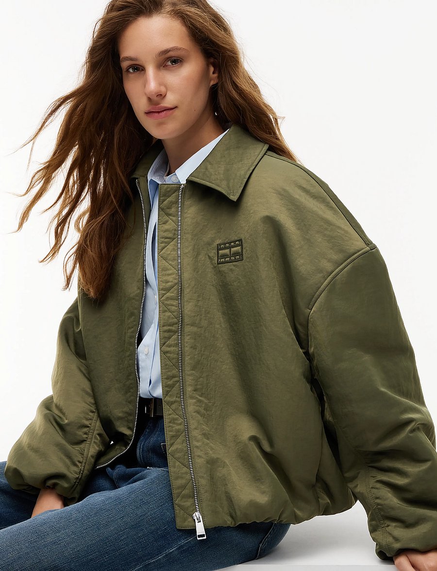 Tommy Jeans - TJW FUR COLLAR UTILITY BOMBER - frühlingsjacken - dark greenery - 3
