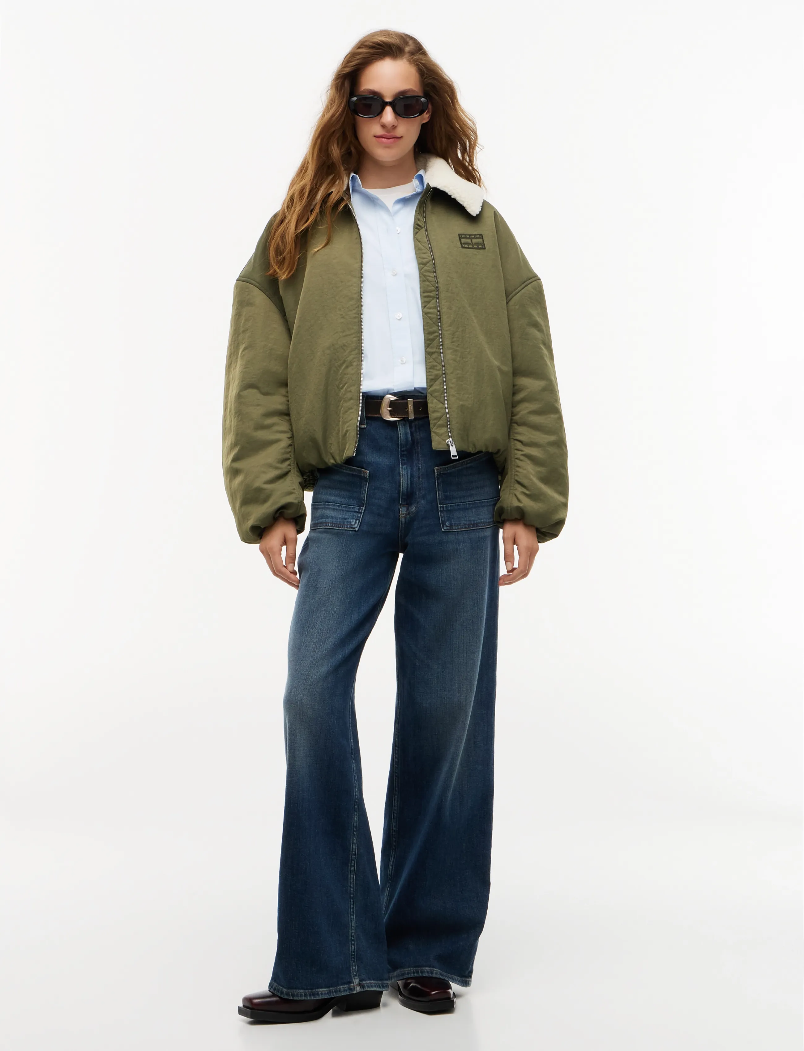 Tommy Jeans - TJW FUR COLLAR UTILITY BOMBER - frühlingsjacken - dark greenery - 4