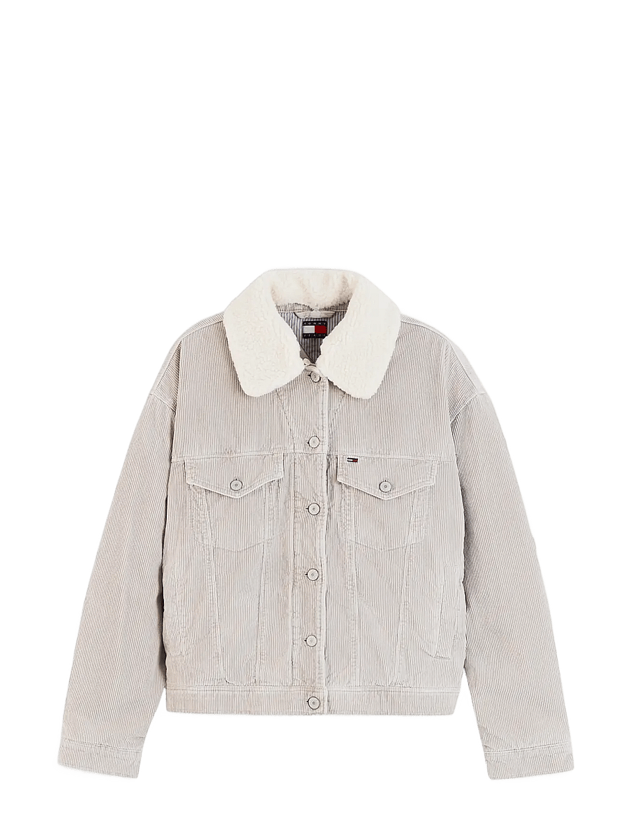 Tommy Jeans - TJW CORD TRUCKER JACKET - utility-jakker - limestone dust - 1