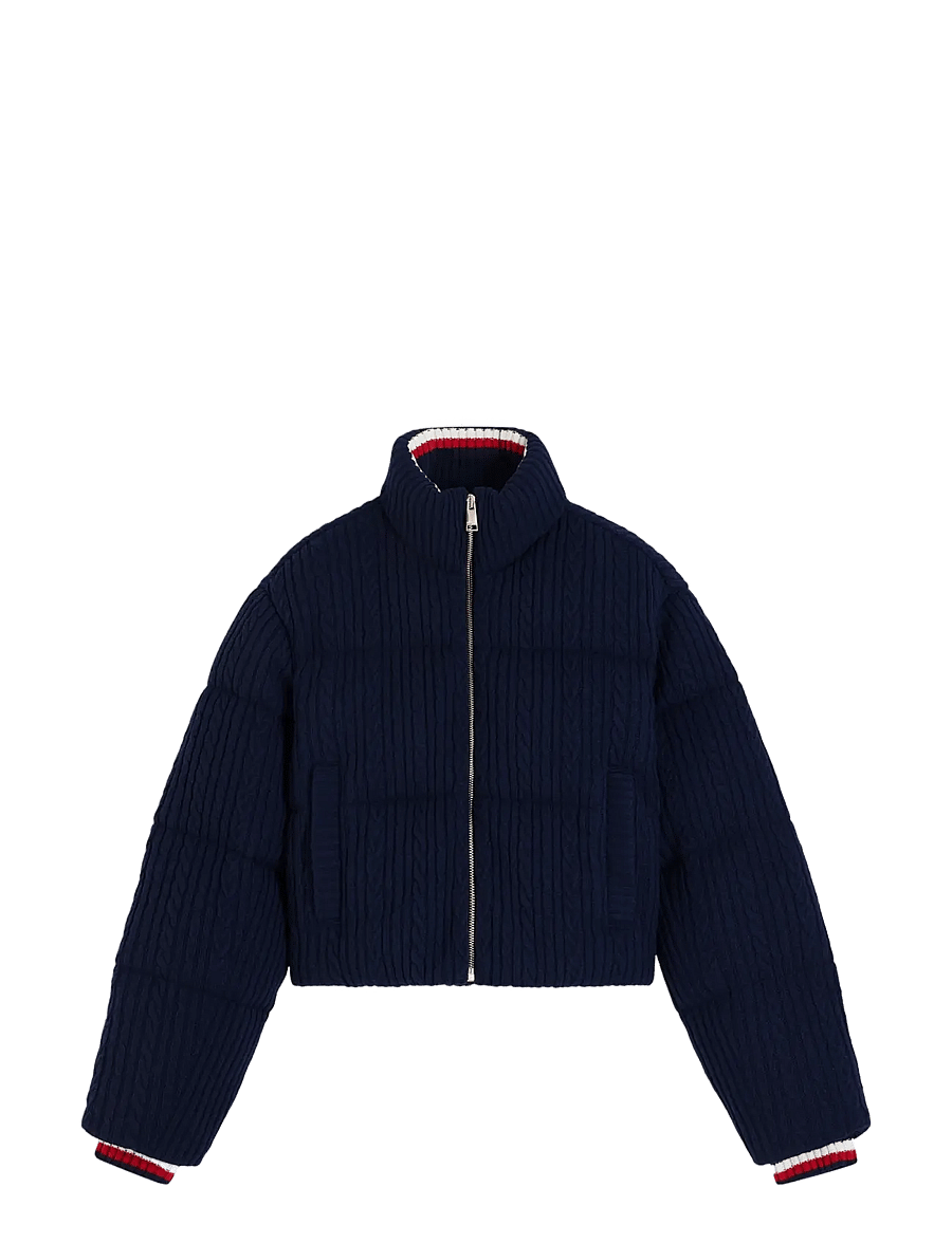 Tommy Jeans - TJW CABLE KNIT PUFFER - dark blue - 1