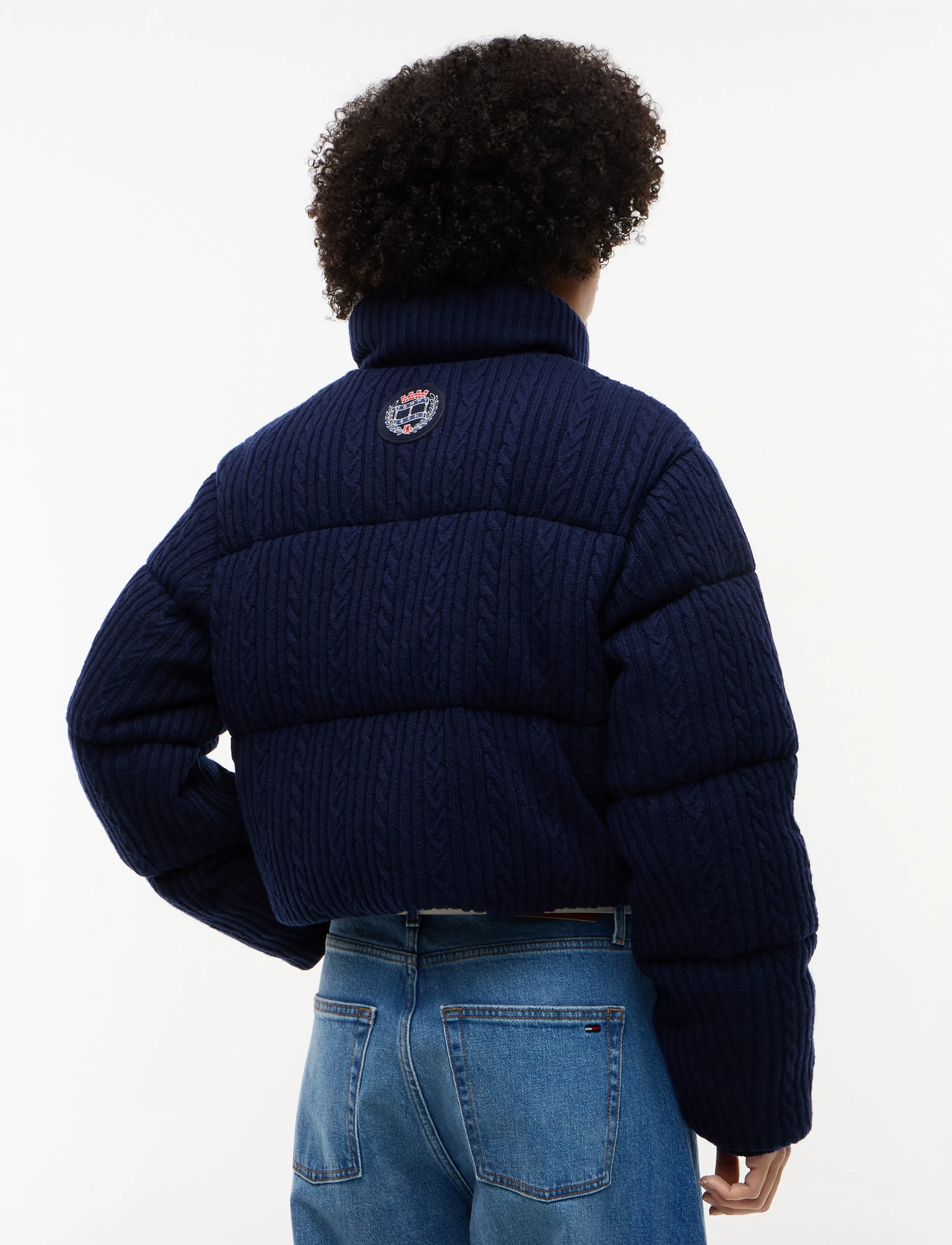 Tommy Jeans - TJW CABLE KNIT PUFFER - dark blue - 2