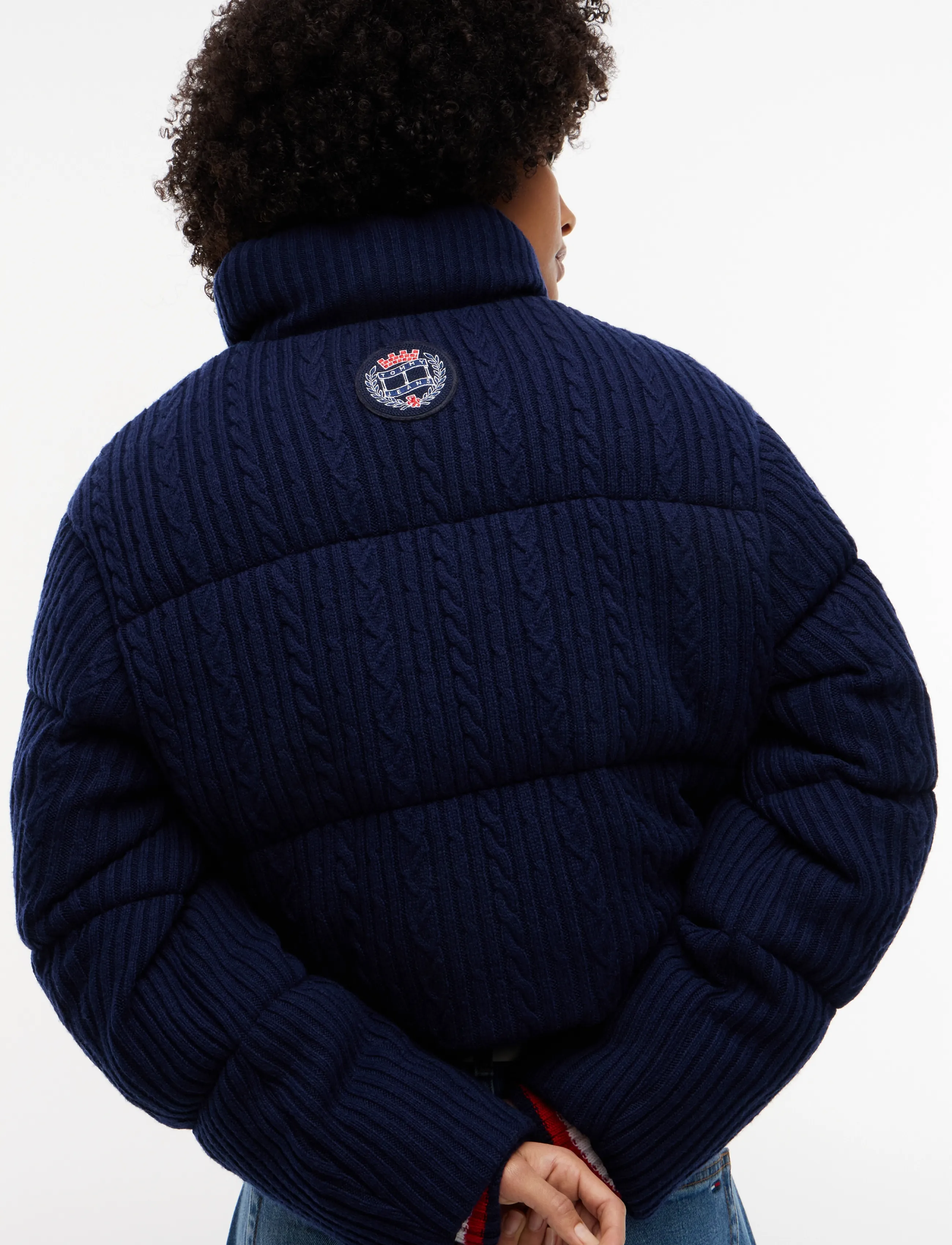 Tommy Jeans - TJW CABLE KNIT PUFFER - dark blue - 5
