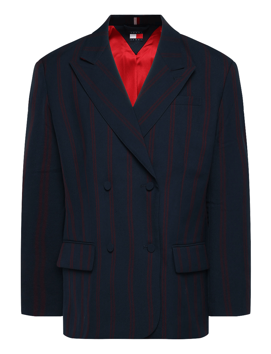 Tommy Jeans - TJW COLLEGIATE BLAZER - double breasted blazers - dark blue stripe - 1