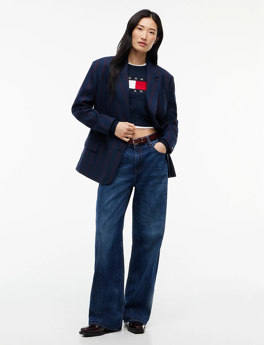 Tommy Jeans - TJW COLLEGIATE BLAZER - double breasted blazers - dark blue stripe - 5
