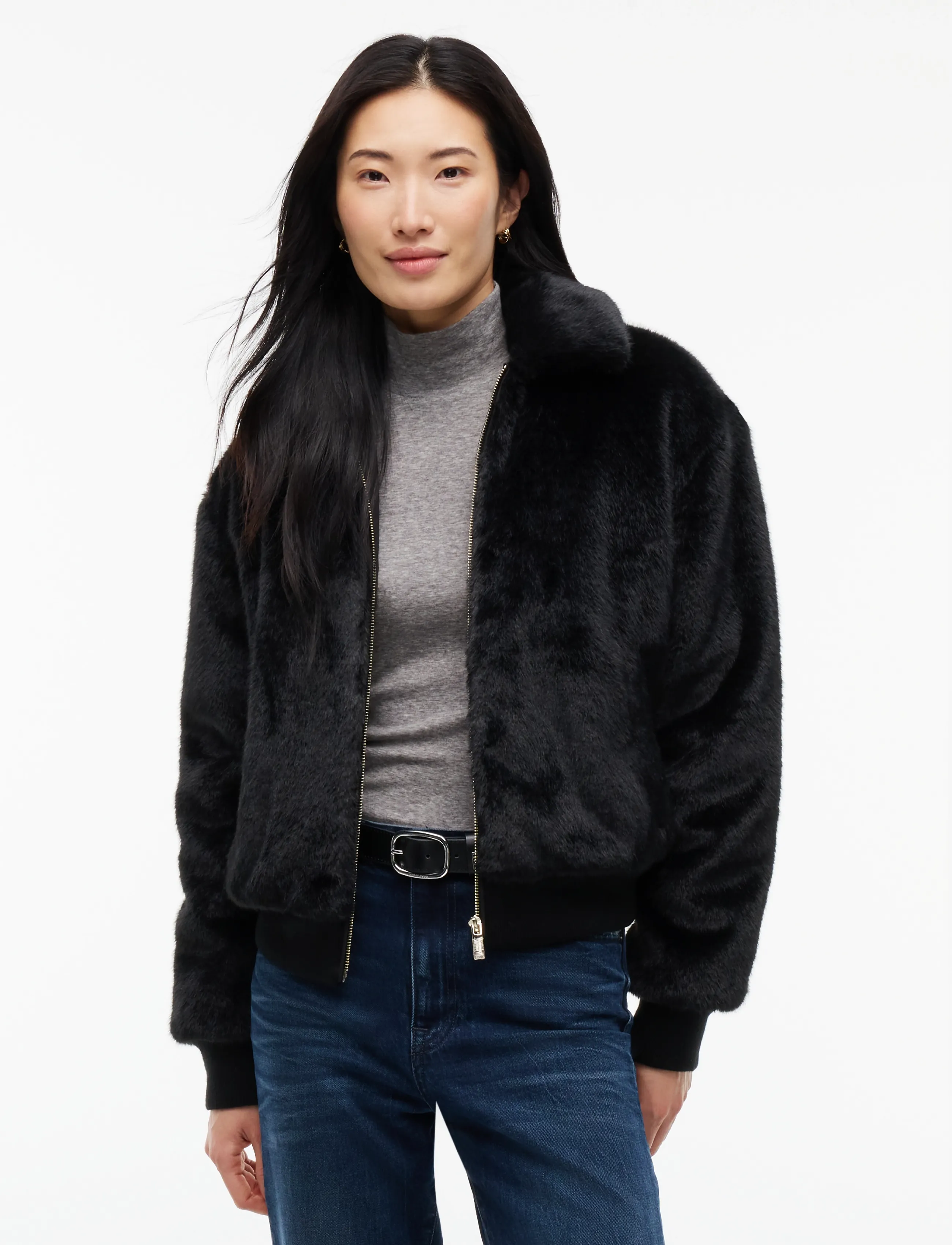 Tommy Jeans TJW FAUX FUR JACKET EXT - Tommy Jeans - BLACK / black