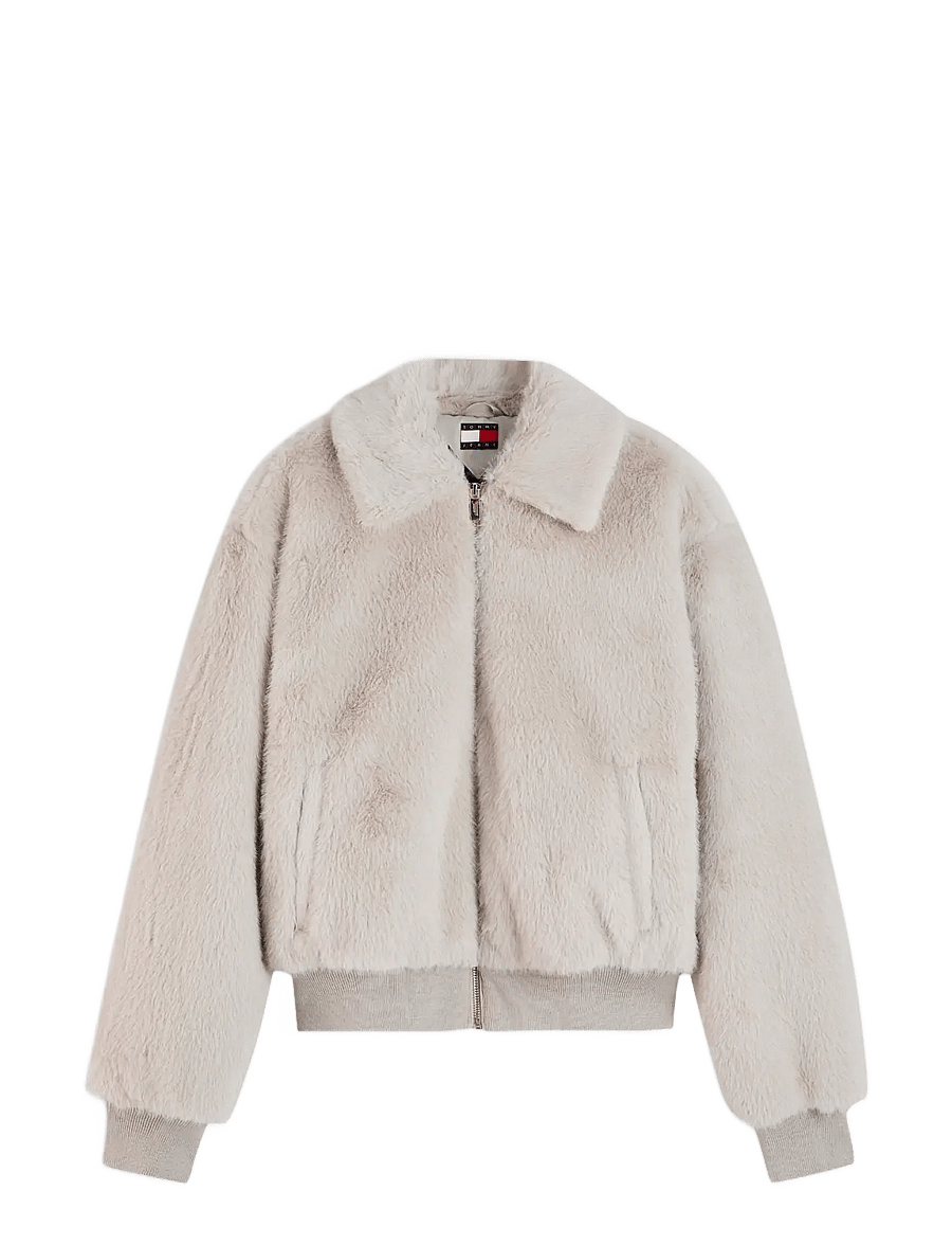 Tommy Jeans - TJW FAUX FUR JACKET EXT - faux fur jakker - limestone dust - 1