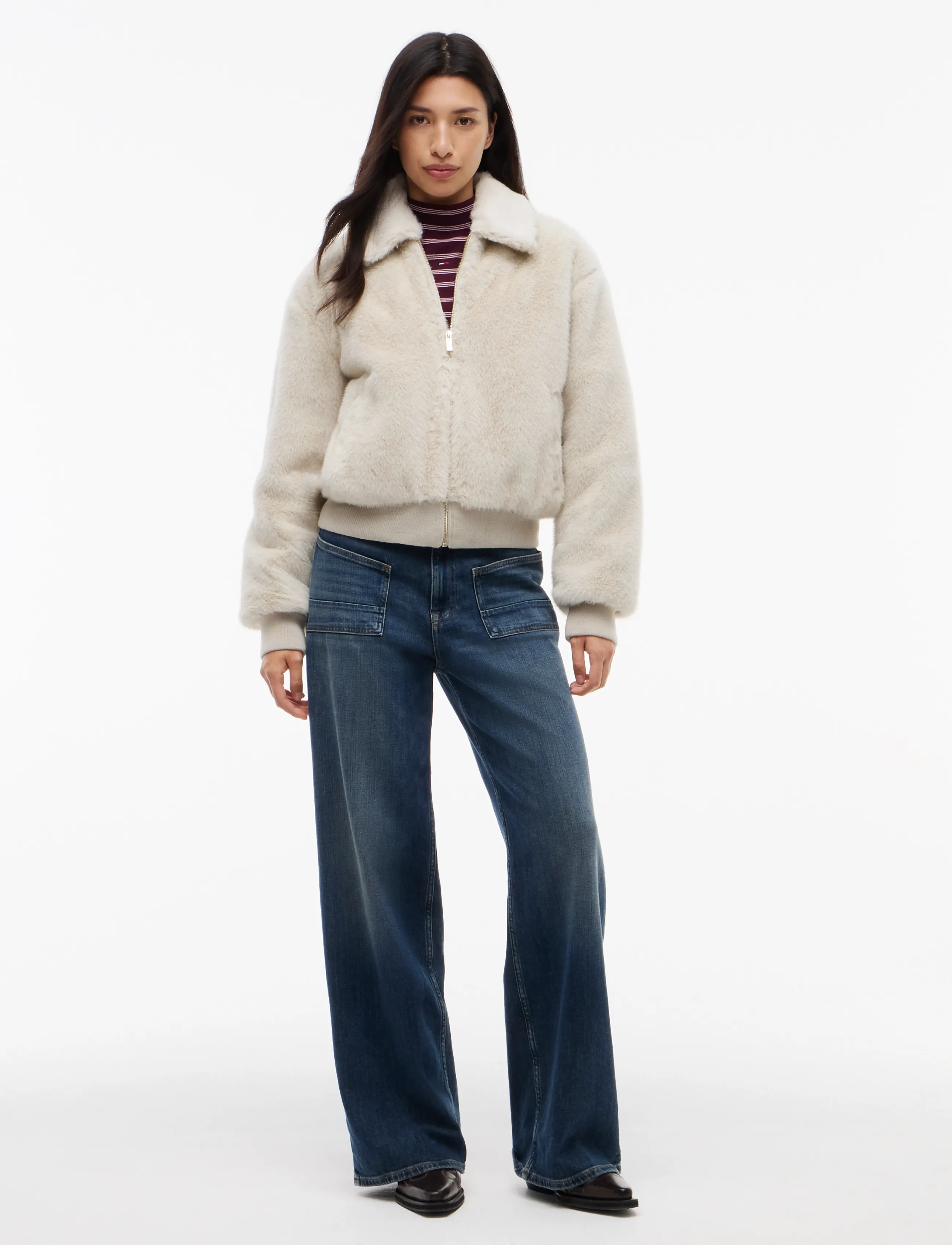 Tommy Jeans - TJW FAUX FUR JACKET EXT - limestone dust - 4