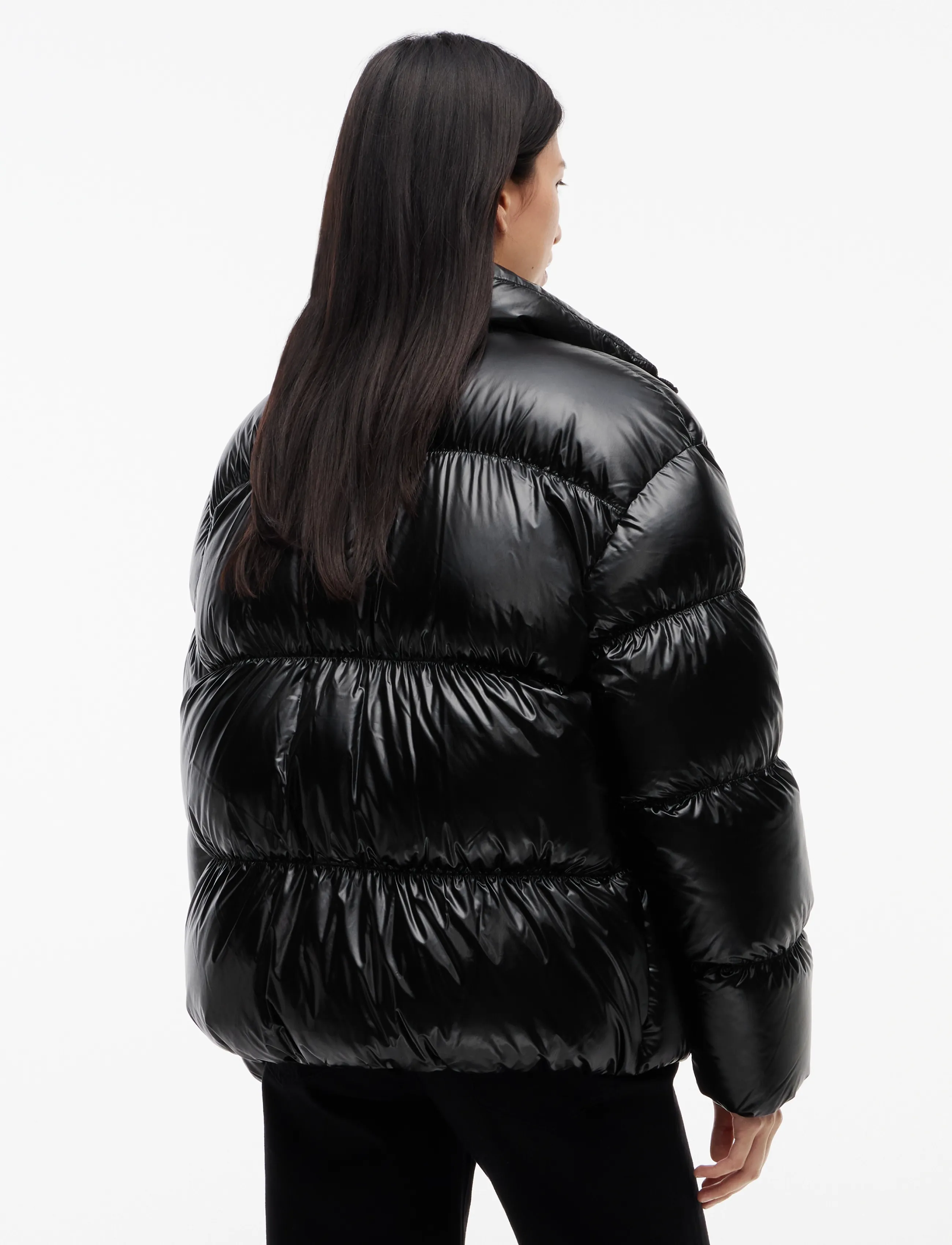 Tommy Jeans - TJW HIGH NECK SHINY PUFFER DOWN - winter jackets - black - 2