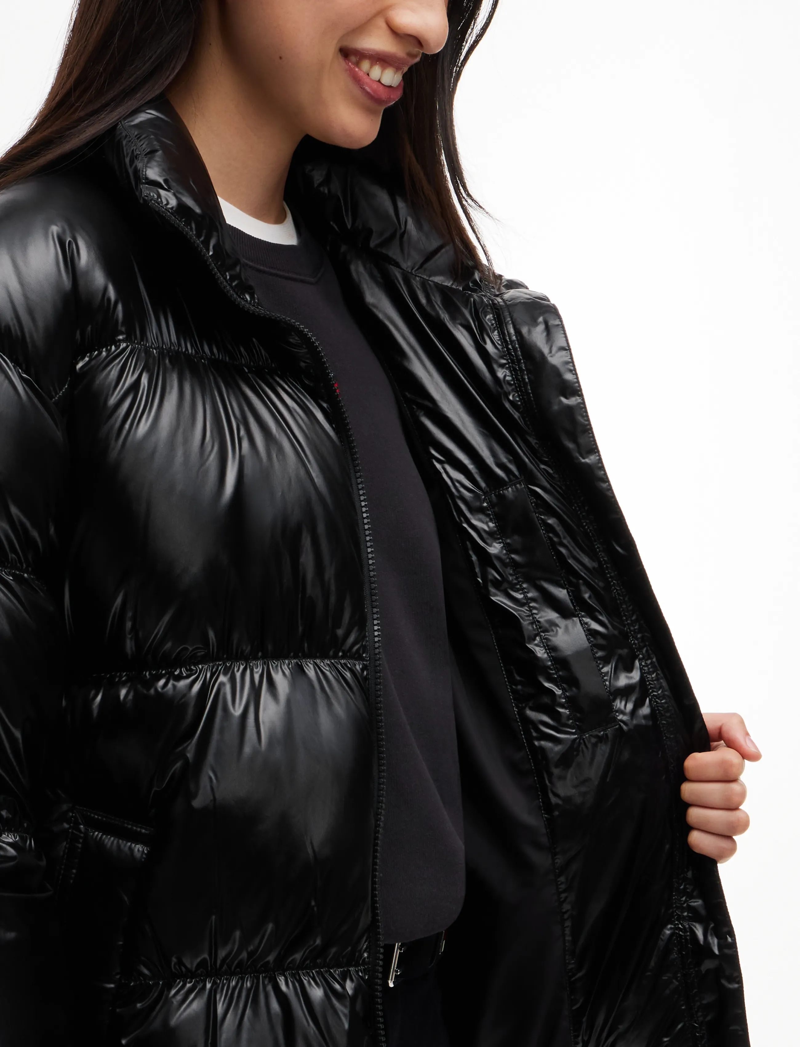Tommy Jeans - TJW HIGH NECK SHINY PUFFER DOWN - winter jackets - black - 3