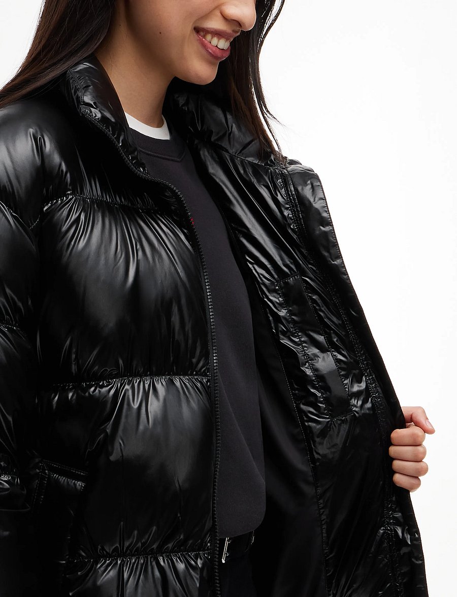 Tommy Jeans - TJW HIGH NECK SHINY PUFFER DOWN - winter jackets - black - 3