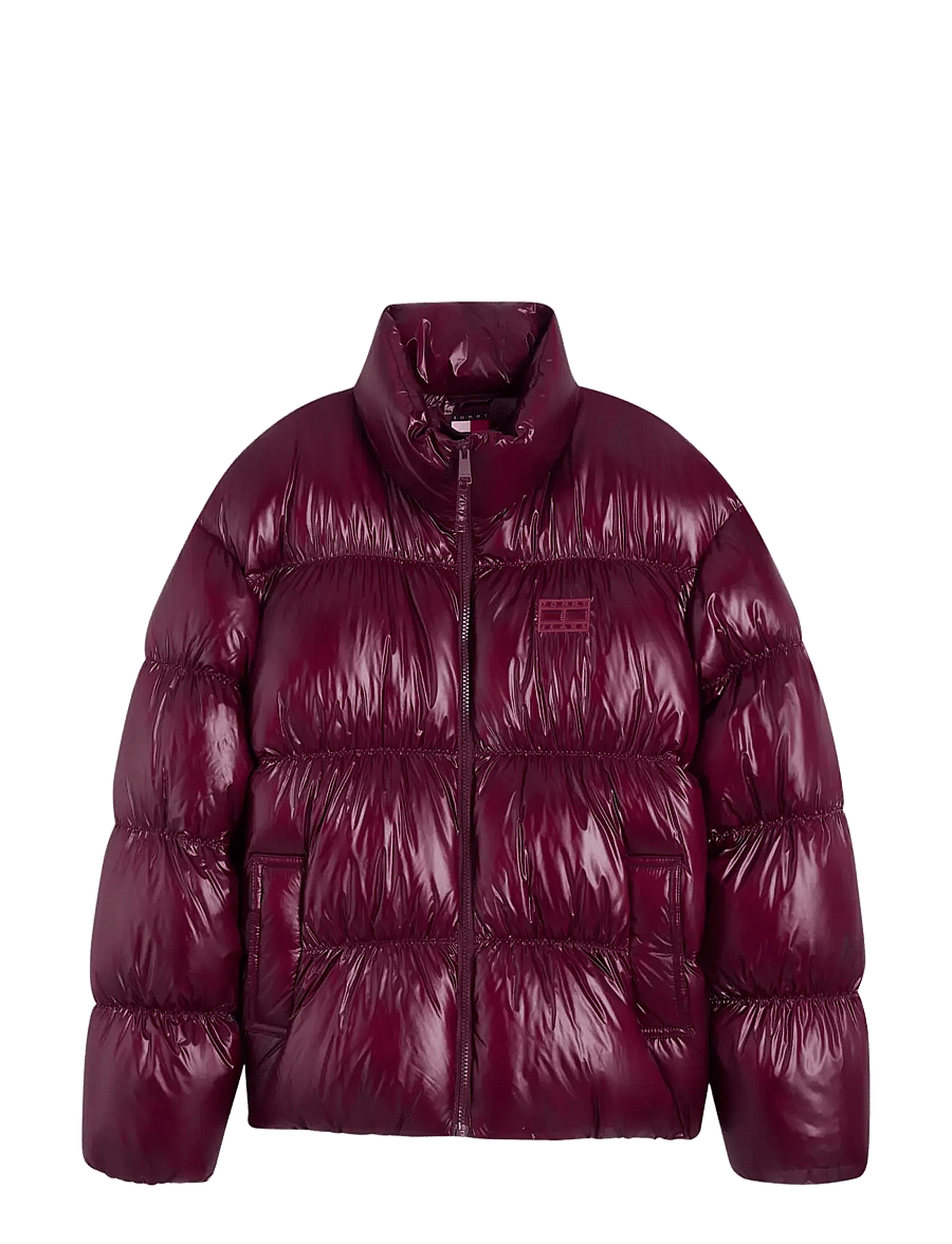 Tommy Jeans - TJW HIGH NECK SHINY PUFFER DOWN - winter jackets - calypso berry - 1