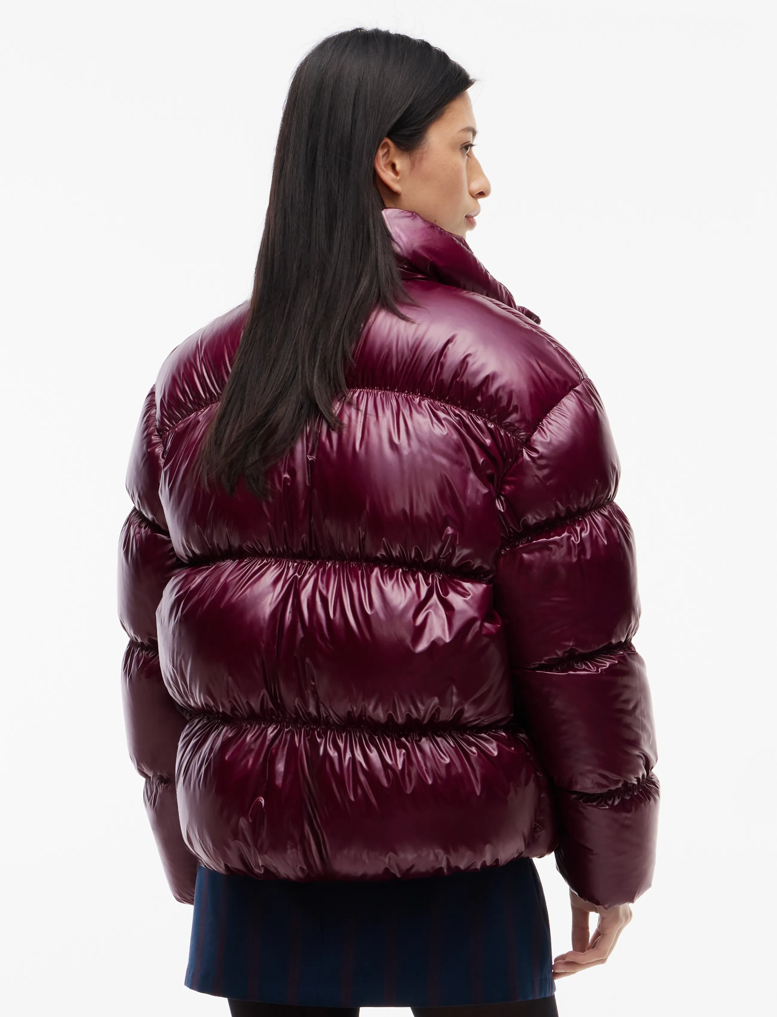 Tommy Jeans - TJW HIGH NECK SHINY PUFFER DOWN - winter jackets - calypso berry - 2