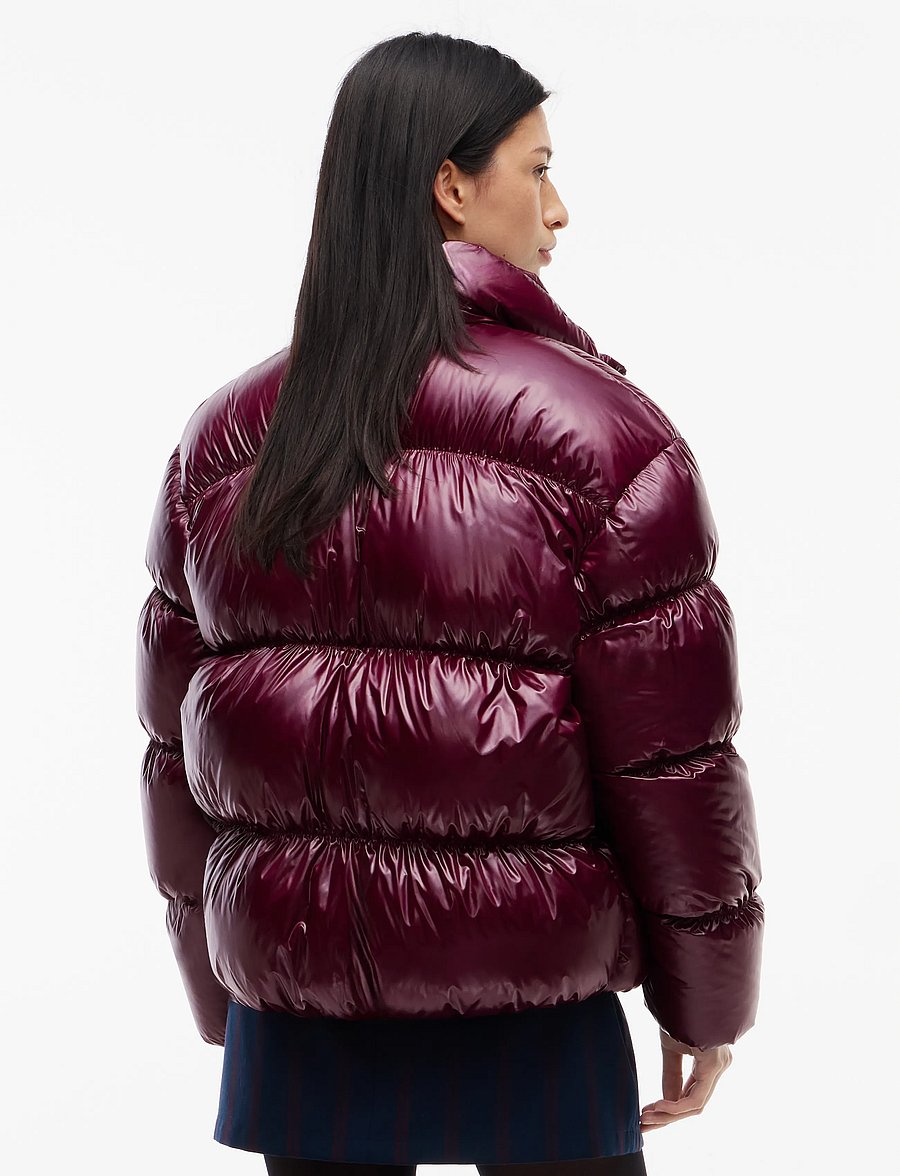Tommy Jeans - TJW HIGH NECK SHINY PUFFER DOWN - winter jackets - calypso berry - 2