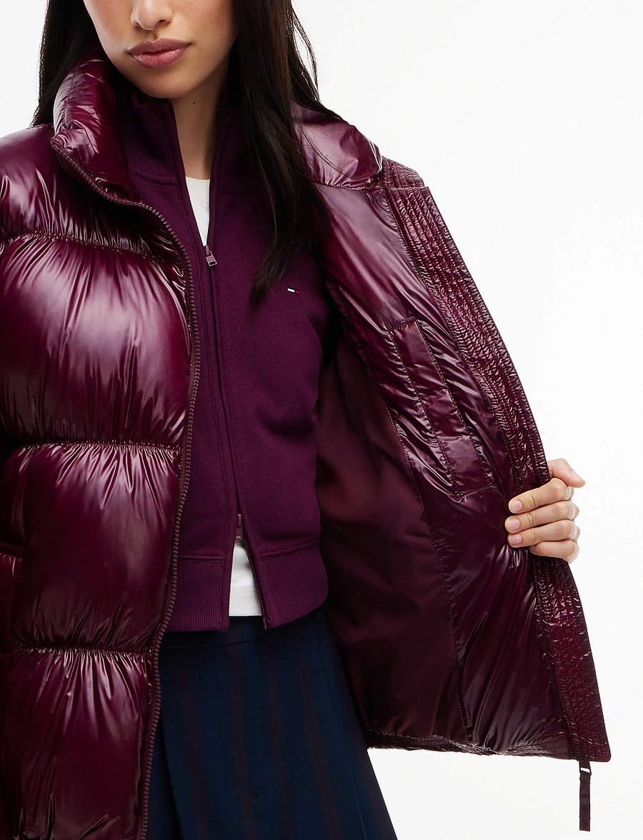 Tommy Jeans - TJW HIGH NECK SHINY PUFFER DOWN - winter jackets - calypso berry - 3