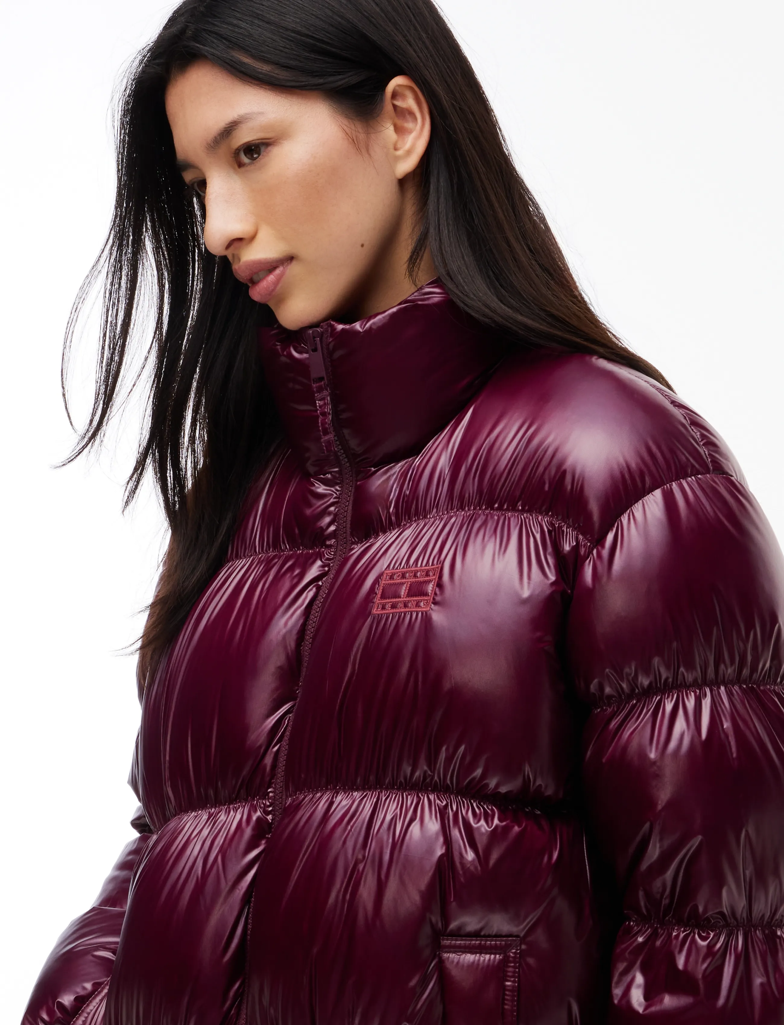 Tommy Jeans - TJW HIGH NECK SHINY PUFFER DOWN - winter jackets - calypso berry - 5