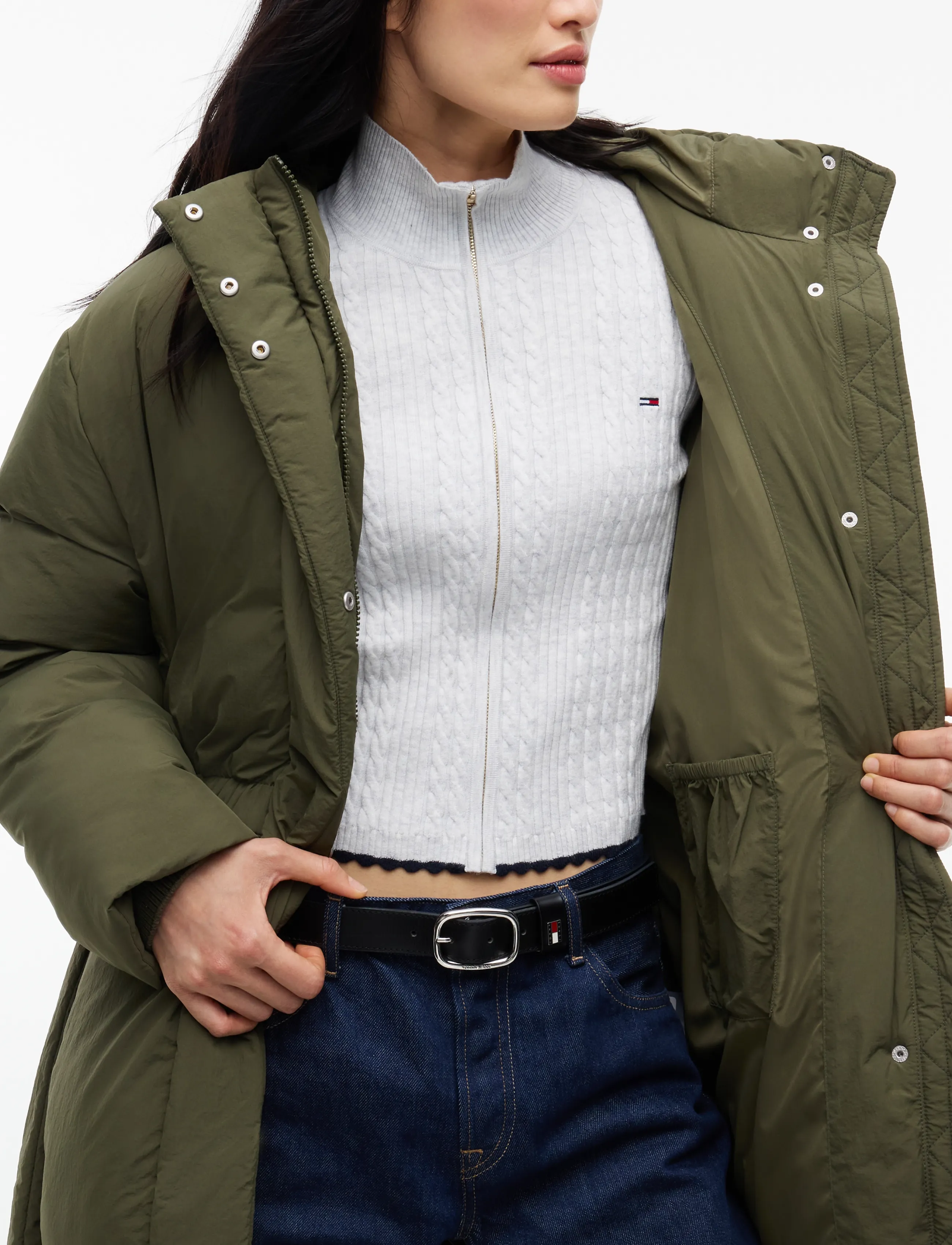 Tommy Jeans - TJW SMOOTH PADDING PUFFER EXT - talvejoped - dark greenery - 5