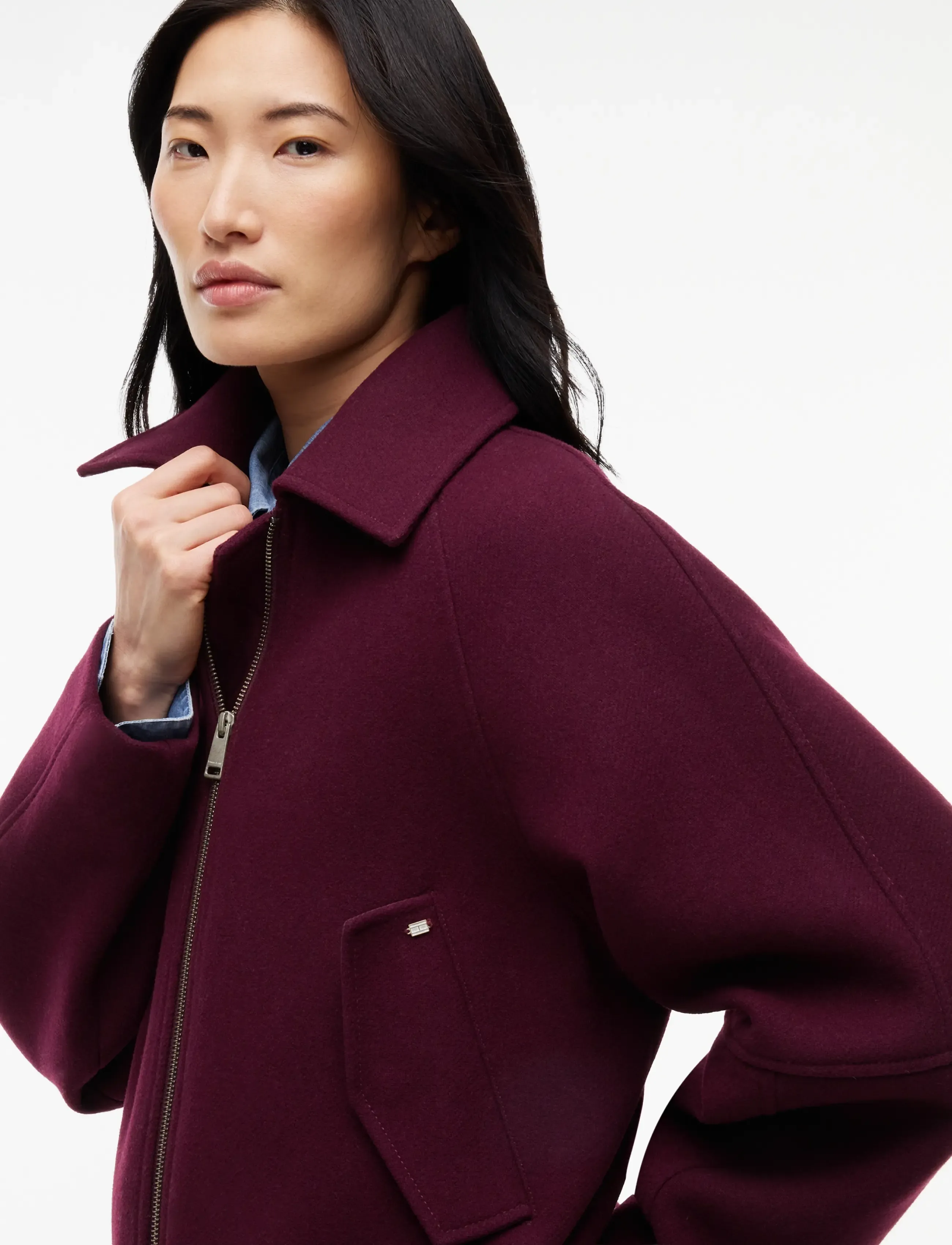 Tommy Jeans - TJW ZIP THRU WOOL JACKET - ulljackor - calypso berry - 3