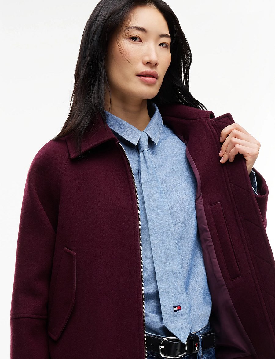 Tommy Jeans - TJW ZIP THRU WOOL JACKET - ulljackor - calypso berry - 5