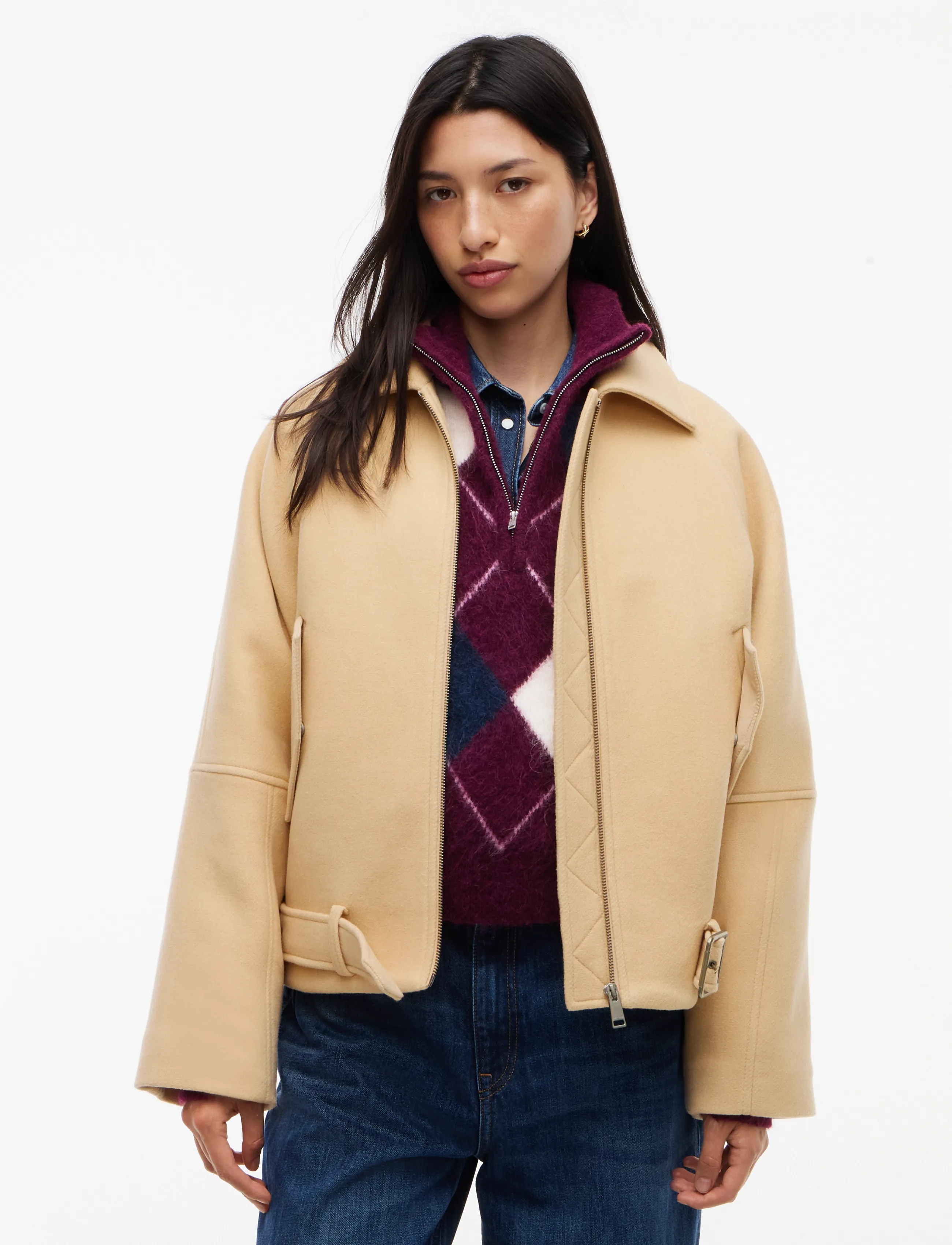 Tommy Jeans TJW ZIP THRU WOOL JACKET - Tommy Hilfiger - SUNDAY PASTRY / beige