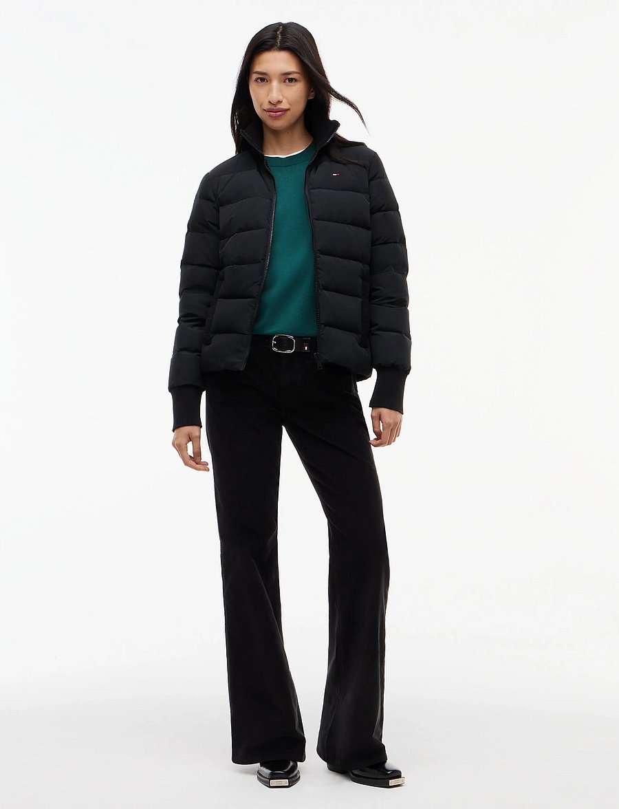 Tommy Jeans - TJW RIB SLIM PUFFER DOWN - vinterjakker - black - 4