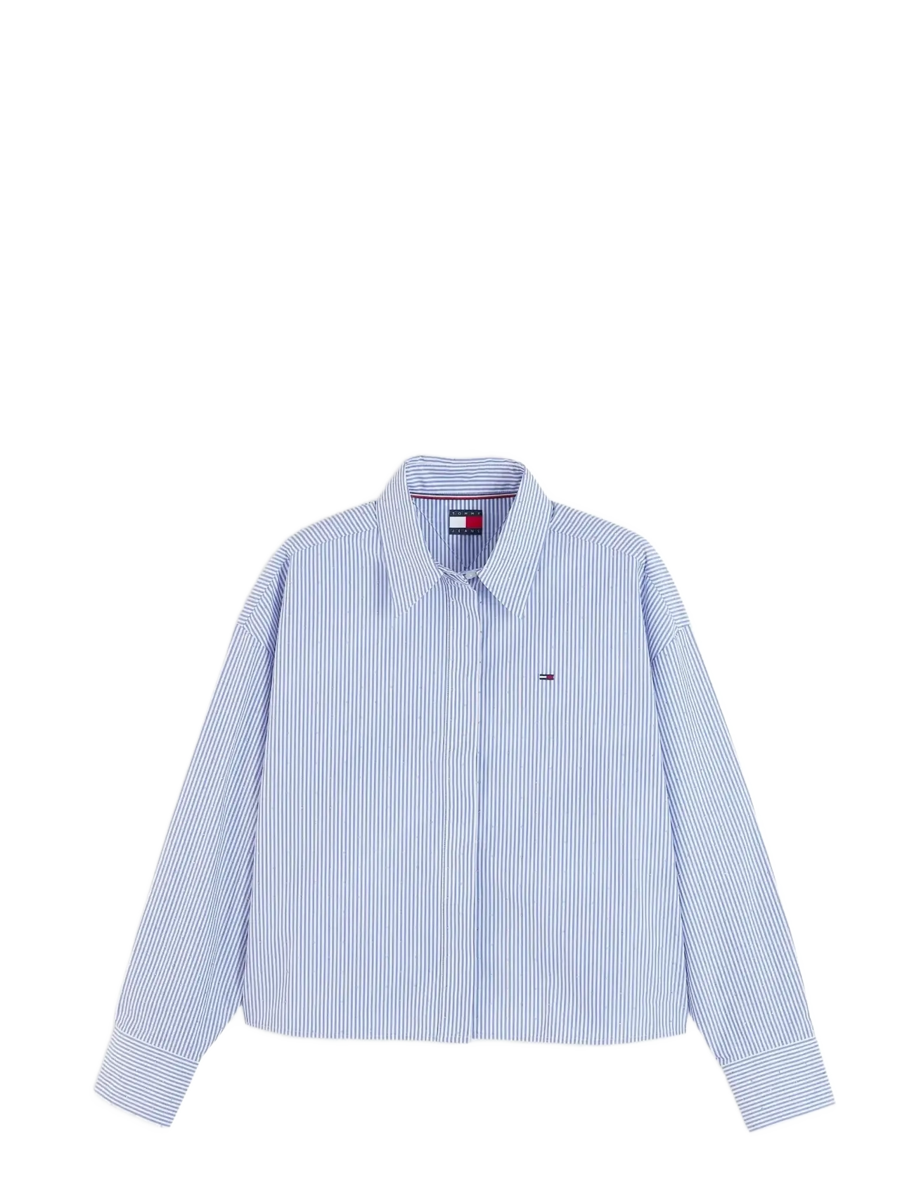 Tommy Jeans TJW BLING CROP SHIRT - Kläder - BLING BLUE STRIPE / blue