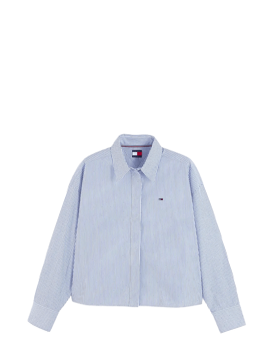 Tommy Jeans - TJW BLING CROP SHIRT - bling blue stripe - 1