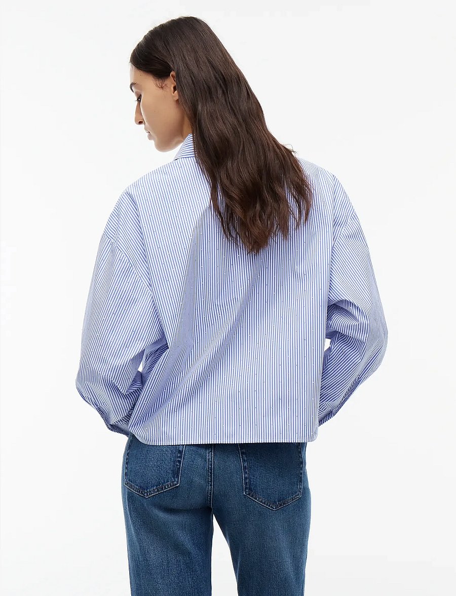Tommy Jeans - TJW BLING CROP SHIRT - bling blue stripe - 2